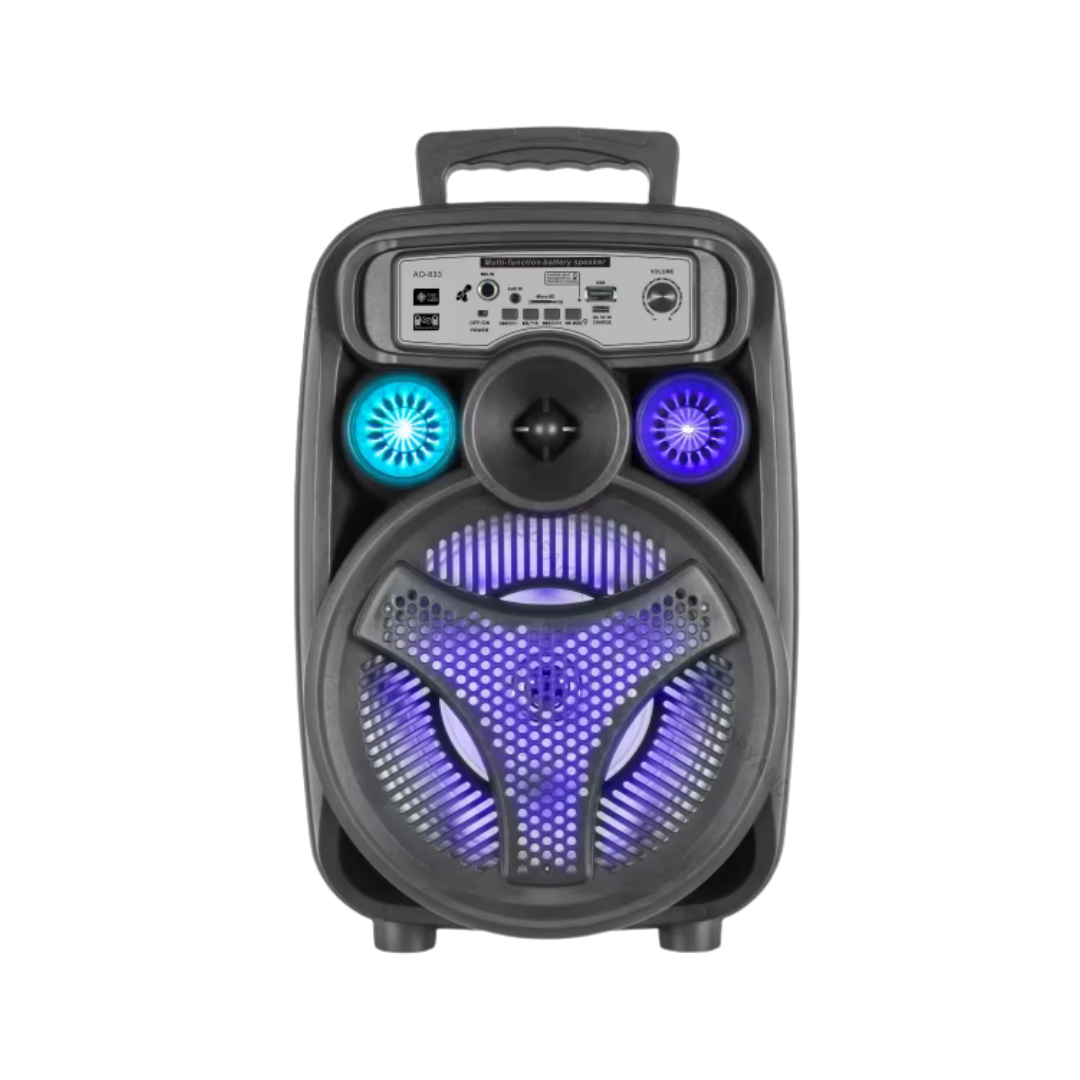 AO-812 8-Inch Portable Bluetooth Speaker with LED Lights DestGlow