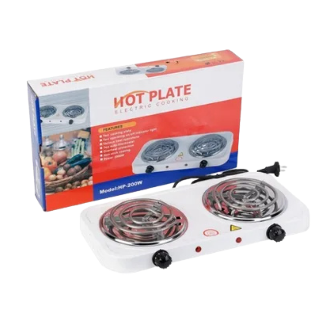 Universal Double Burner Electric Hot Plate Countertop Cooktop (2000W) DestGlow