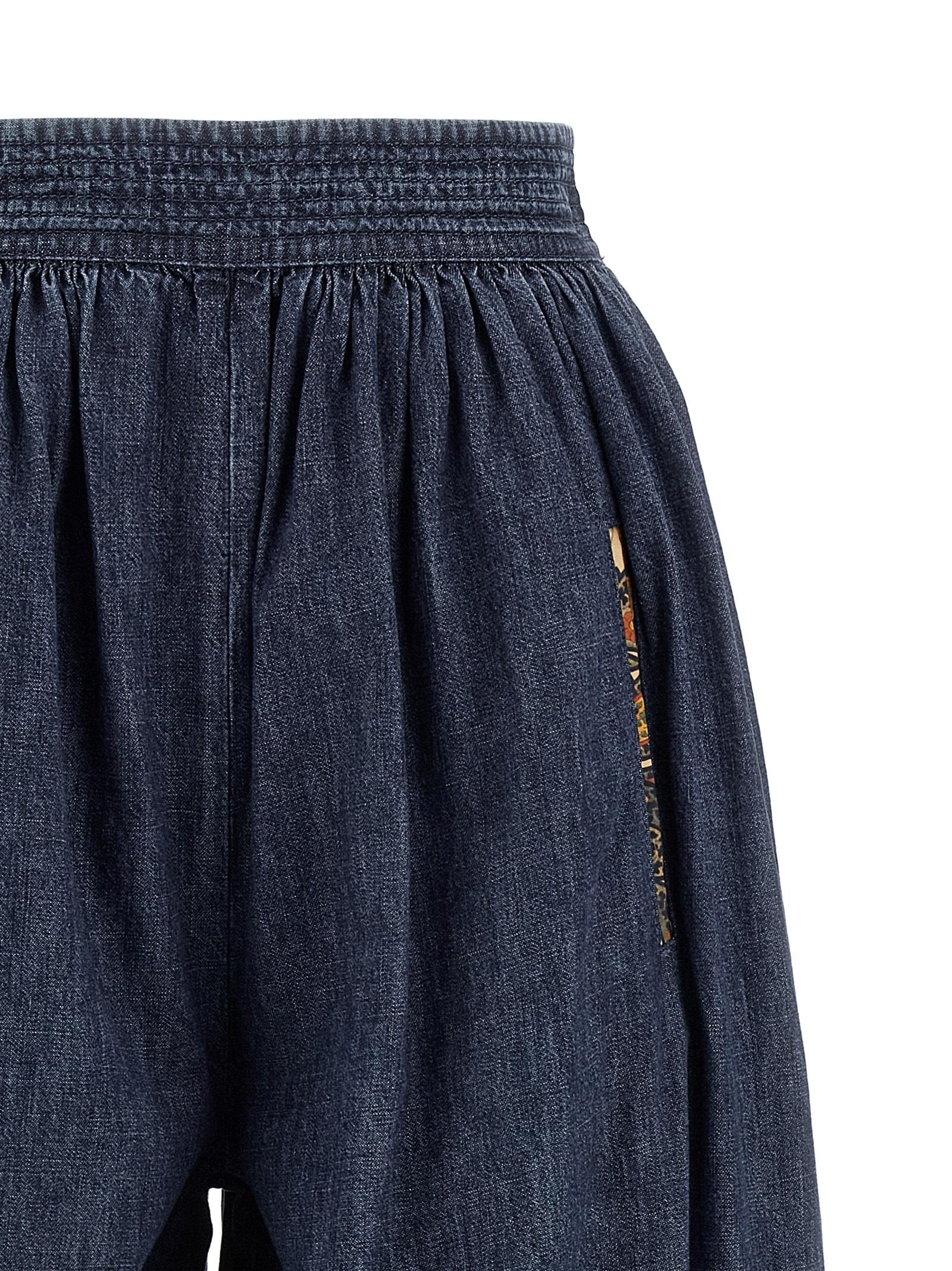 Valentino Garavani Women Valentino Garavani Denim Chambray Pants DestGlow