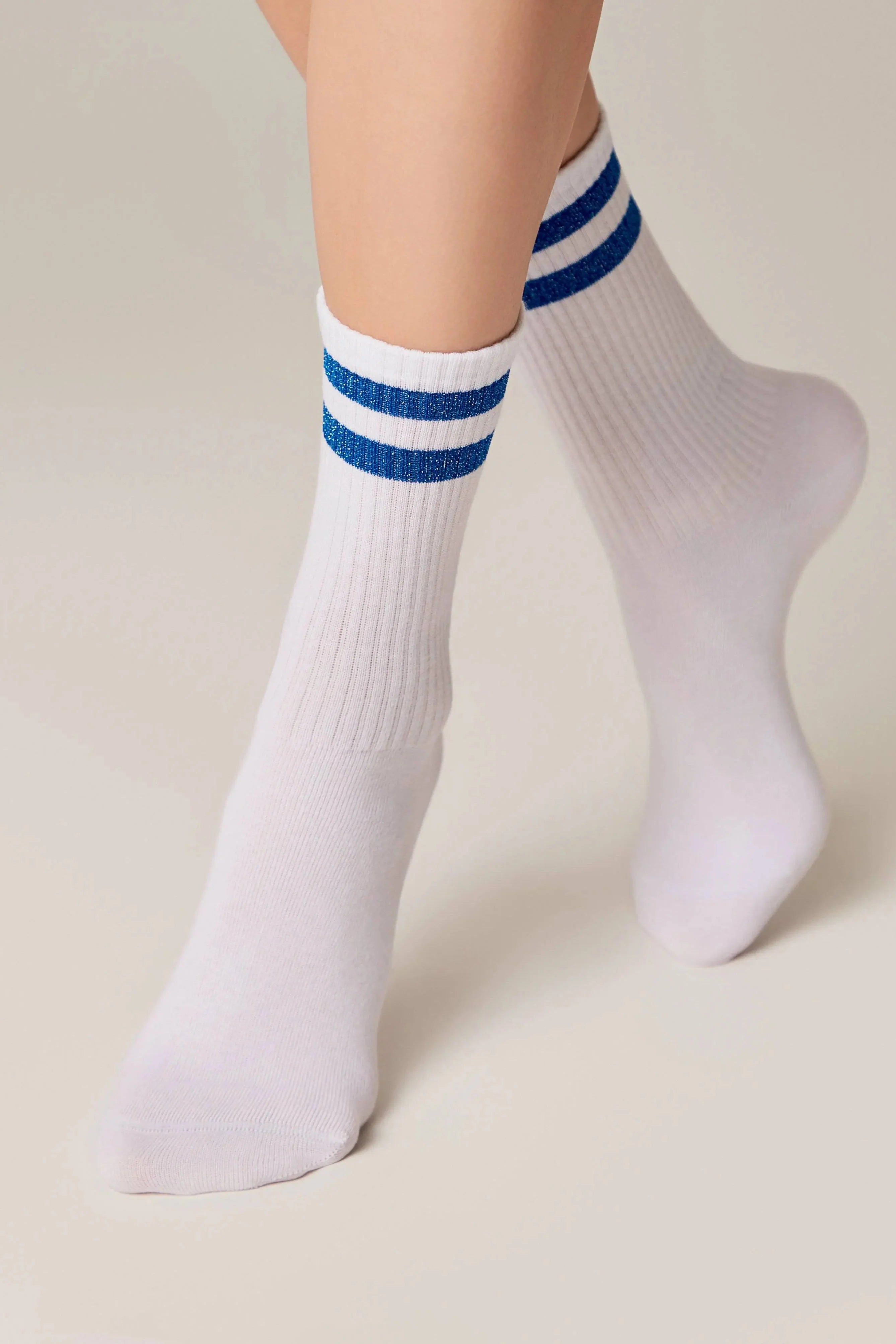 Conte Cotton Long Socks Active 157 - Lurex Stripes - DestGlow