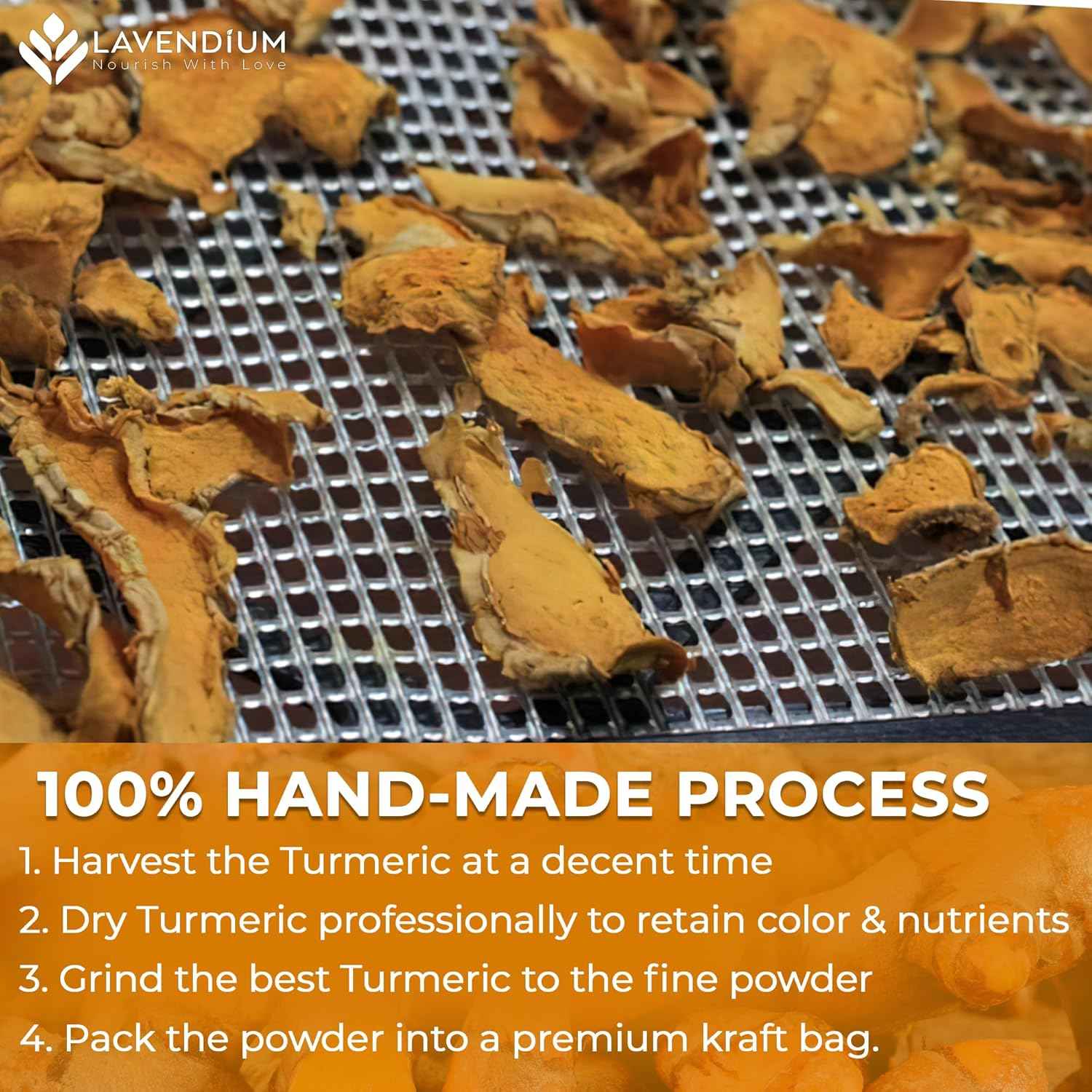 Turmeric Powder, 100% Natural & Pure, Ground, Seasoning Root Powder, No Additives, No Gluten, Vegan