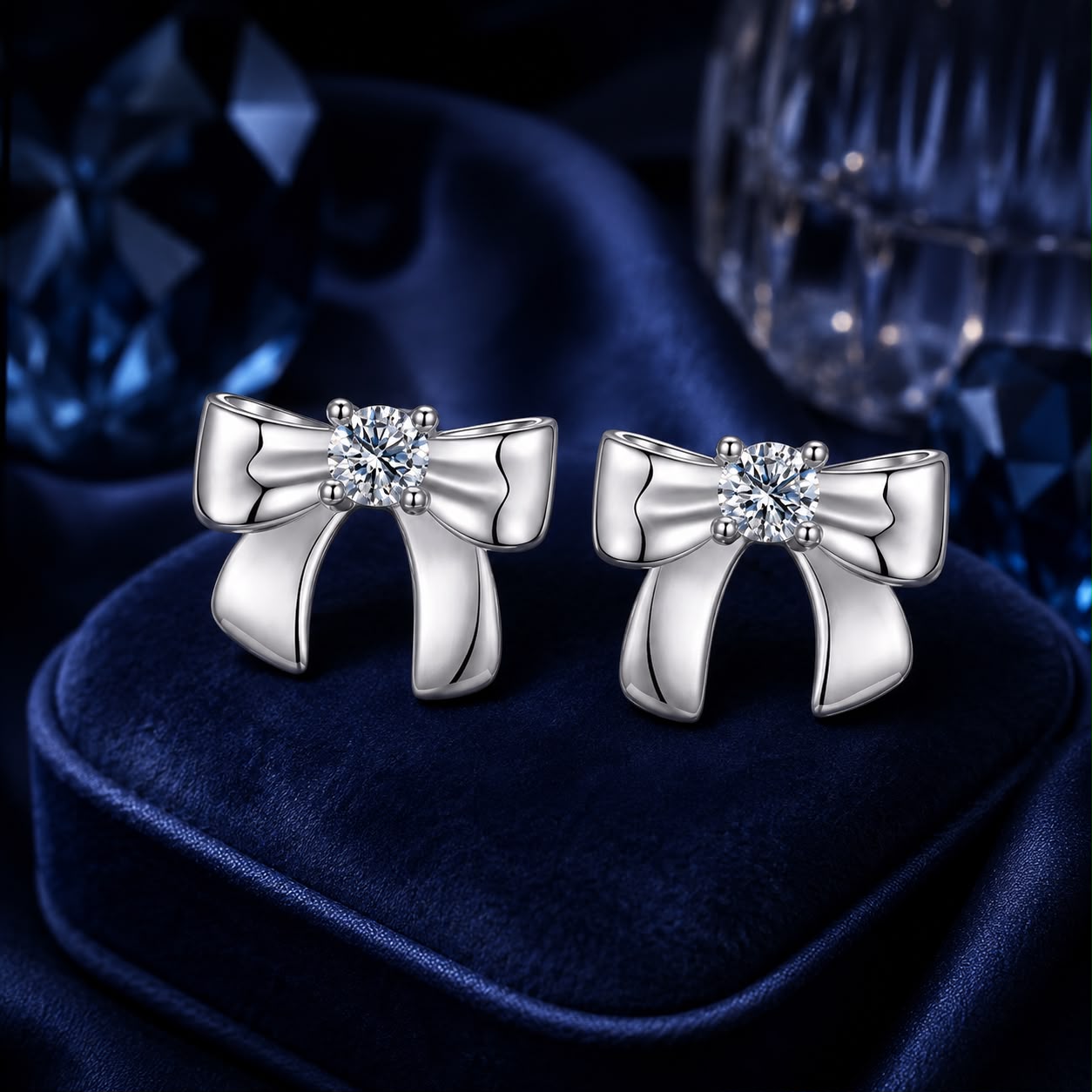 925 Sterling Silver Moissanite Earrings 0.3 cm for Women DestGlow