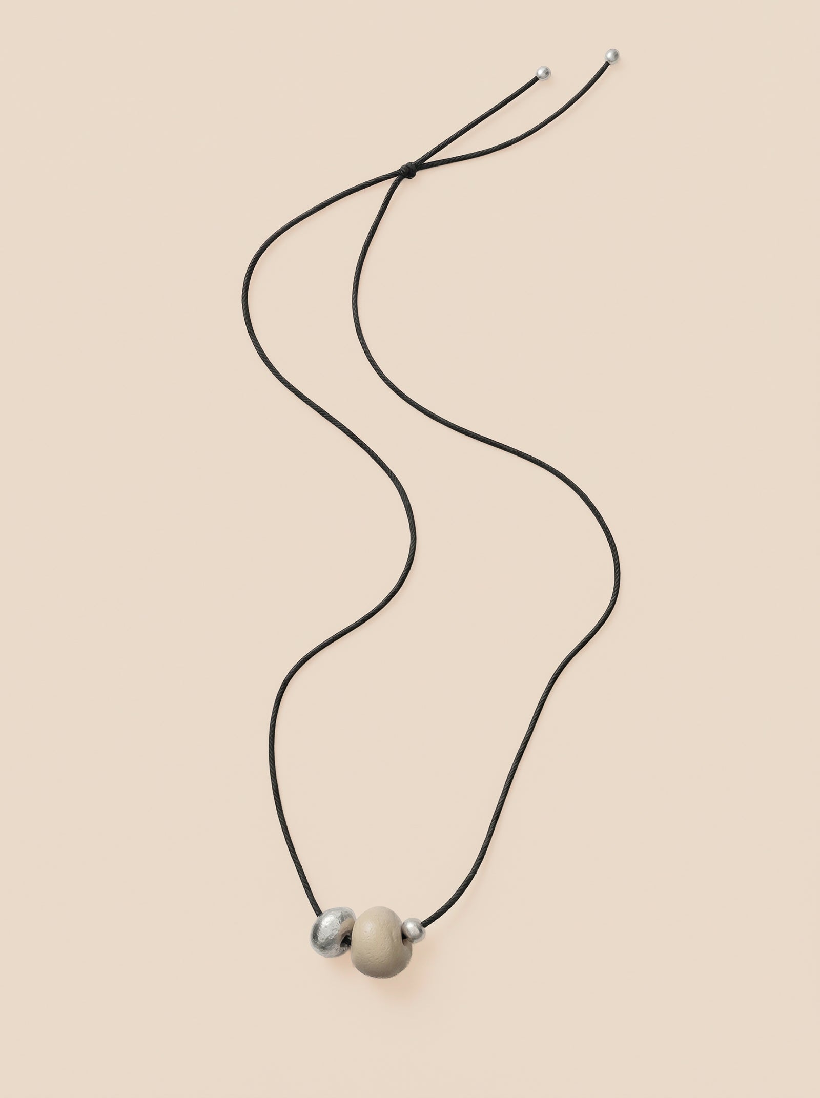 Ivory Nut Pendant Cord Necklace