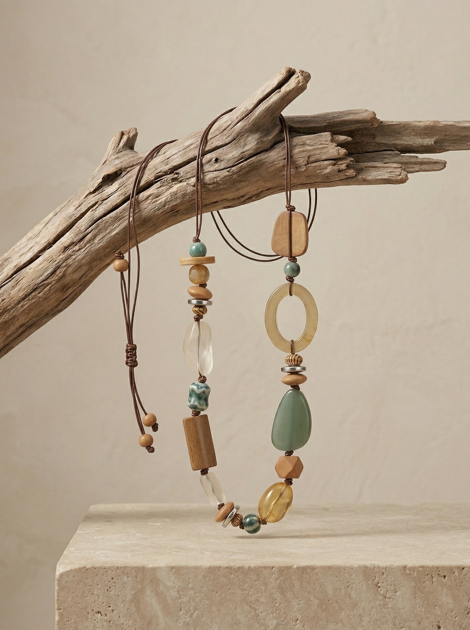 Bohemian Mixed Bead Long Pendant Necklace DestGlow