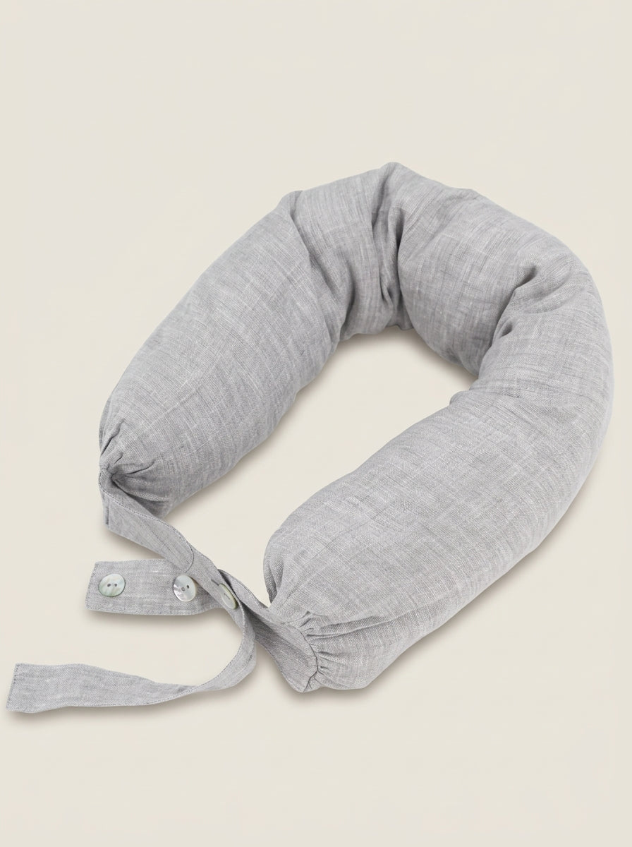 Linen Adjustable Neck Support Travel Pillow DestGlow