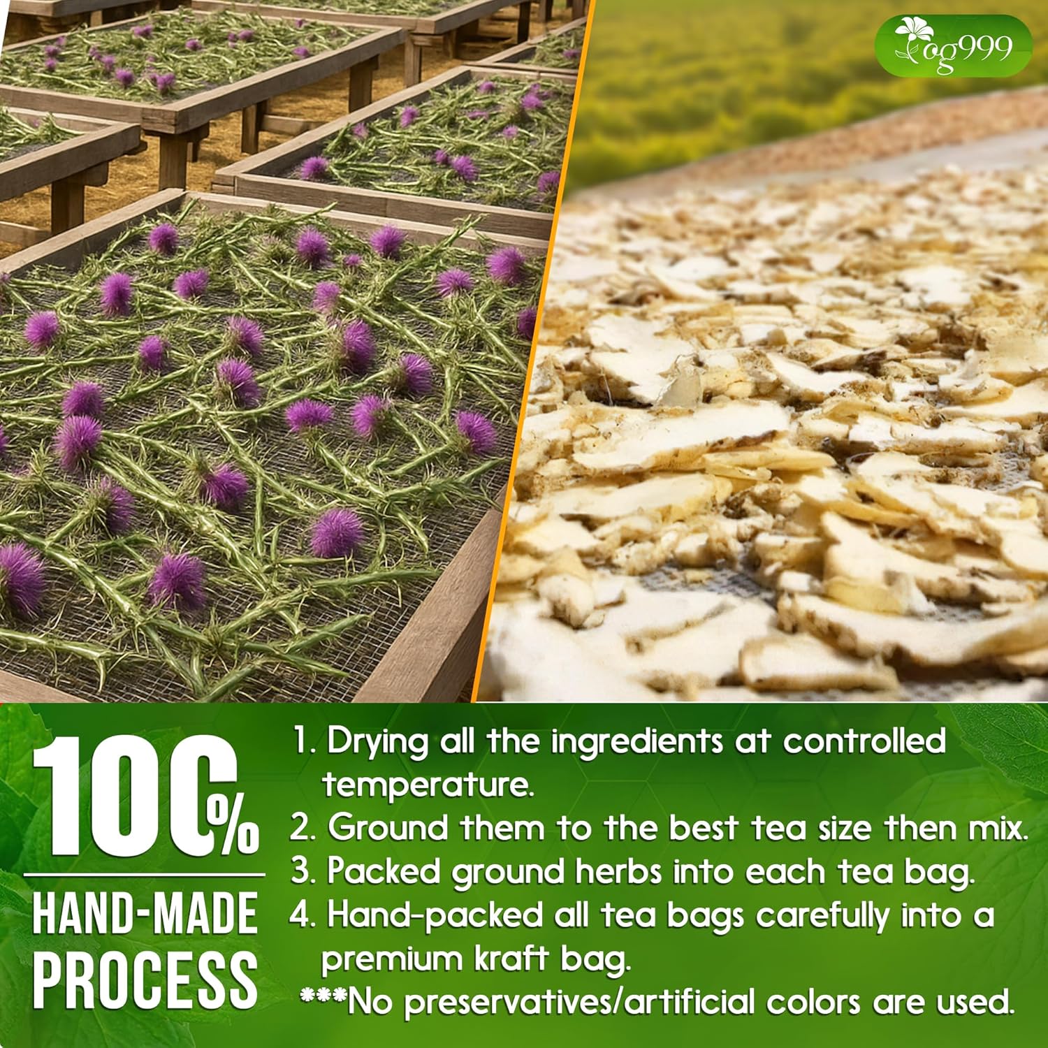 Premium Stomach & Liver Herbal Tea | Milk Thistle Seed, Ginger, Fennel, Peppermint & Licorice by FreshDrinkUS - Natural and Premium Herbal Tea