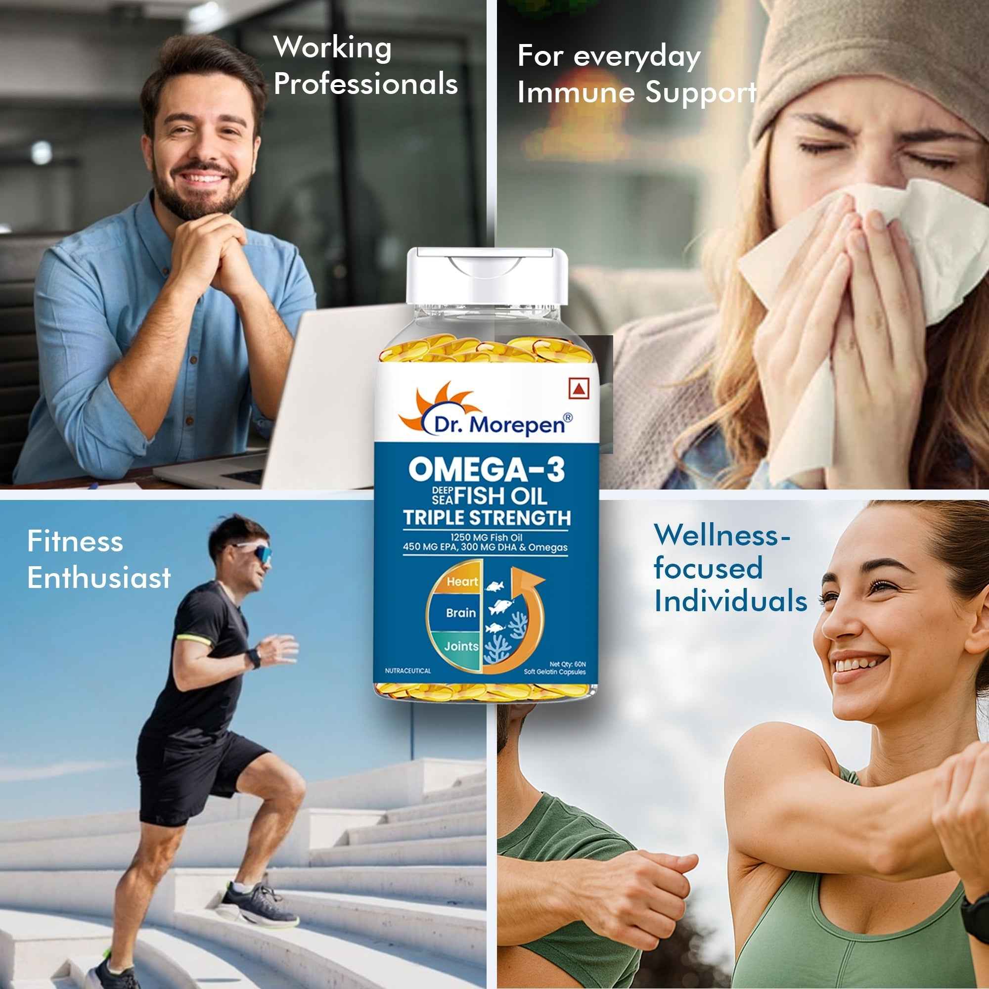 Dr Morpen Omega-3 1250Mg Deep Sea Fish Oil Triple Strength Softgel Capsules