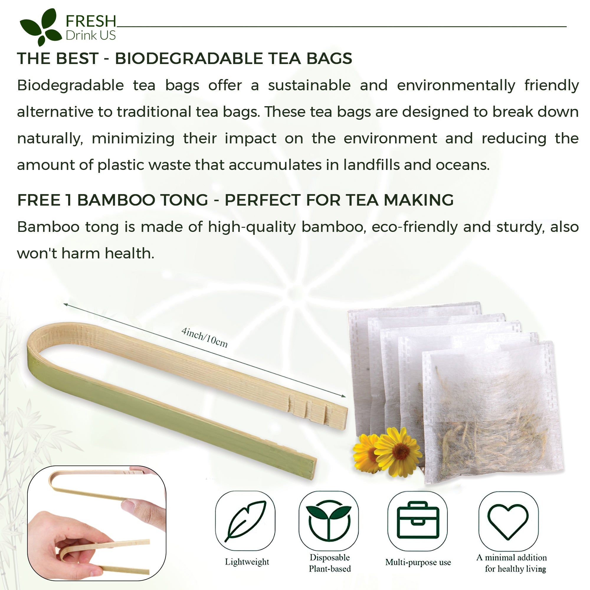 Dandelion Root Tea Bags, 100% Natural & Pure from Dandelion Root, Eco-Conscious Tea Bags, Dandelion Root Herbal Tea. Dandelion Root Tea. No Sugar, No Caffeine, No Gluten, Vegan. by FreshDrinkUS - Natural and Premium Herbal Tea