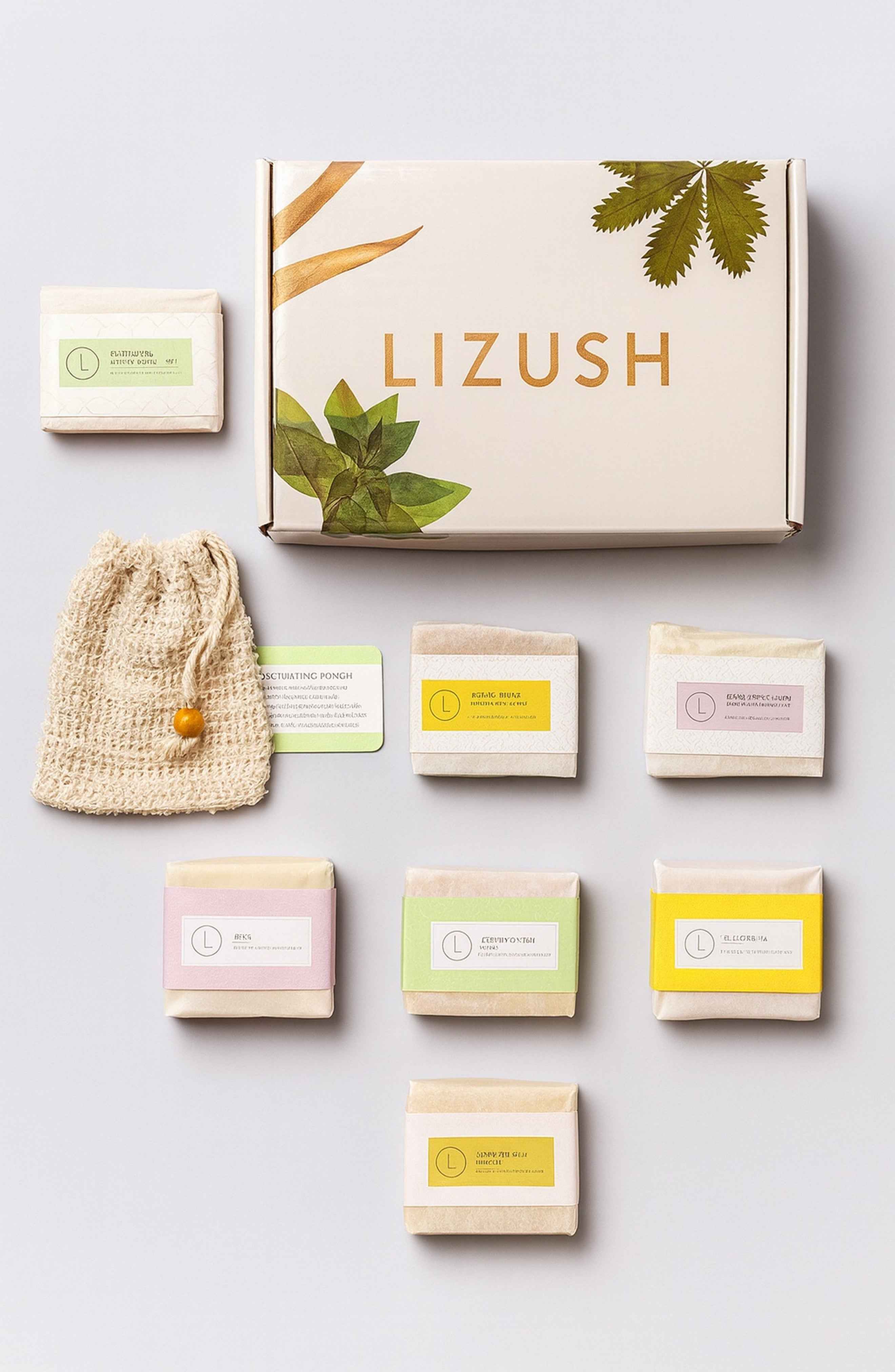 Set of 6 Handmade cold process ,Natural Soap Bars in gift Set box by Lizush