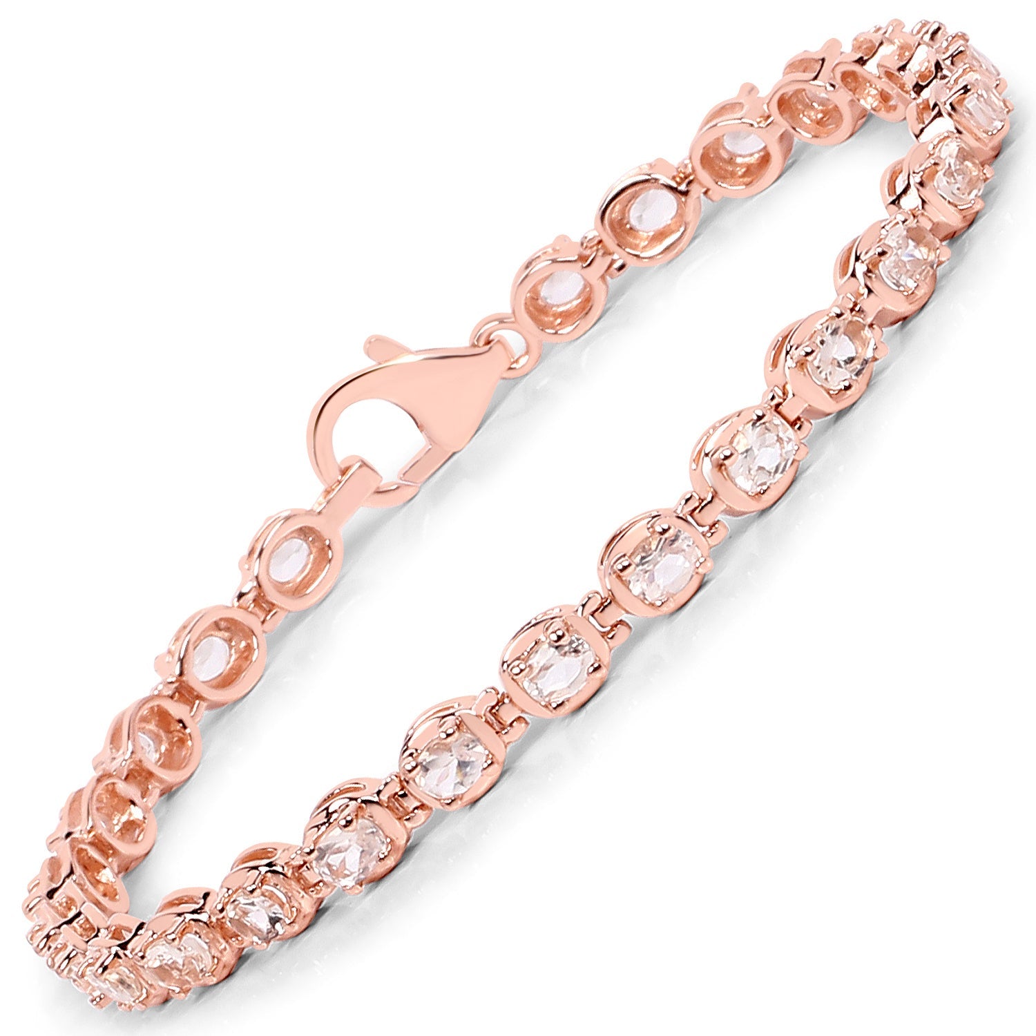 3.75 Carat Genuine Morganite .925 Sterling Silver Bracelet by Bids.com