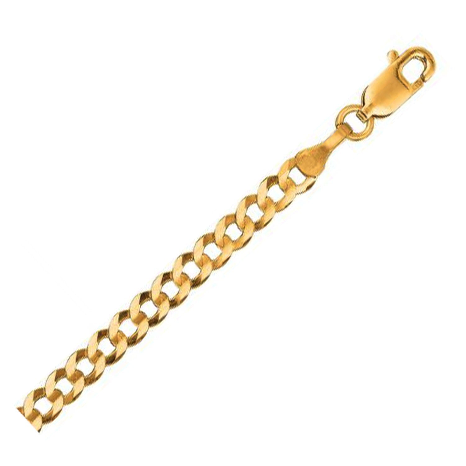 14k Yellow Gold Solid Curb Chain (3.20 mm) DestGlow