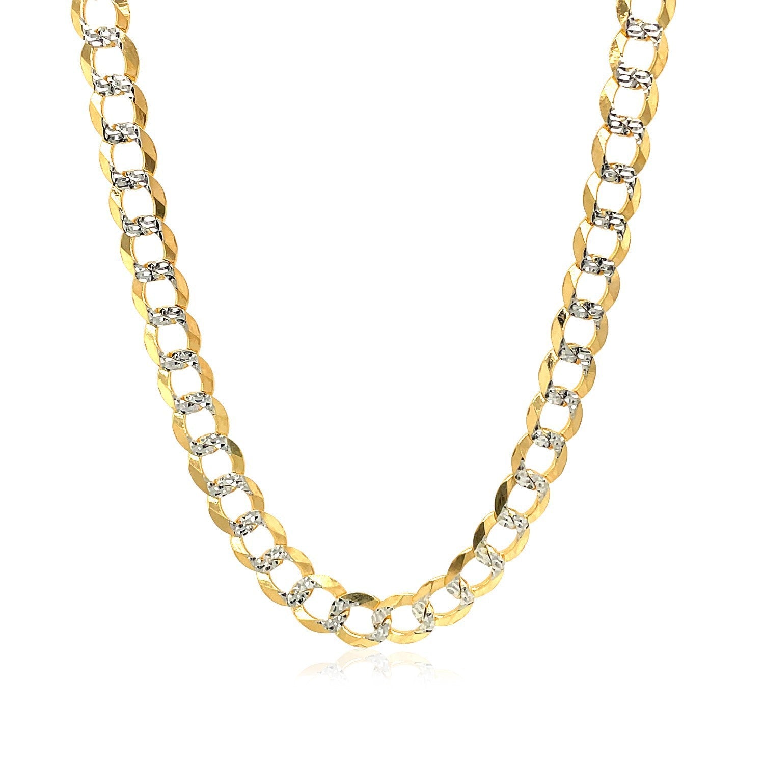 5.7mm 14k Two Tone Gold Pave Curb Chain by Bids.com