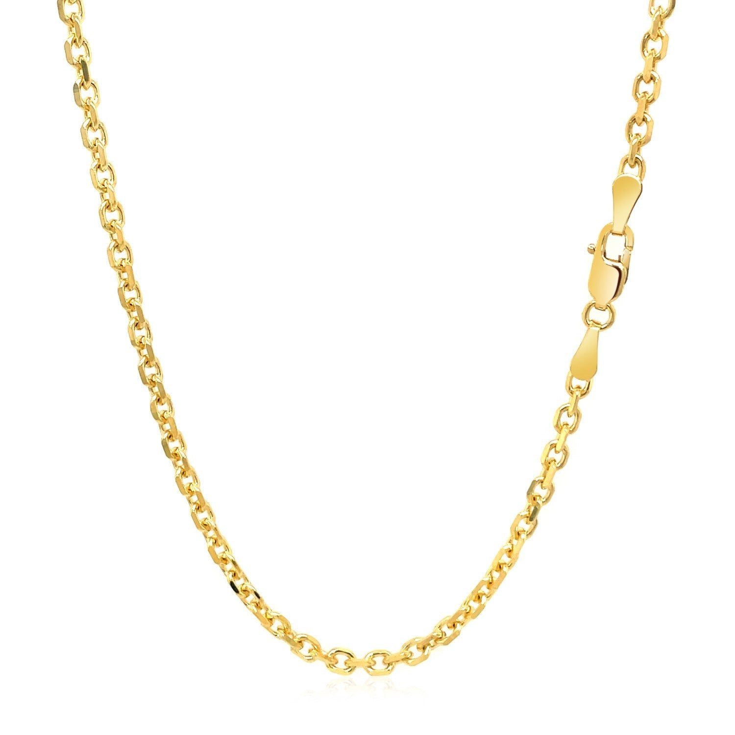 2.6mm 14k Yellow Gold Diamond Cut Cable Link Chain by Bids.com