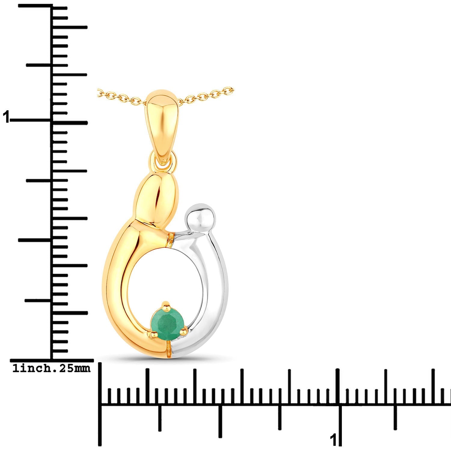 0.17 Carat Genuine Emerald .925 Sterling Silver Pendant by Bids.com