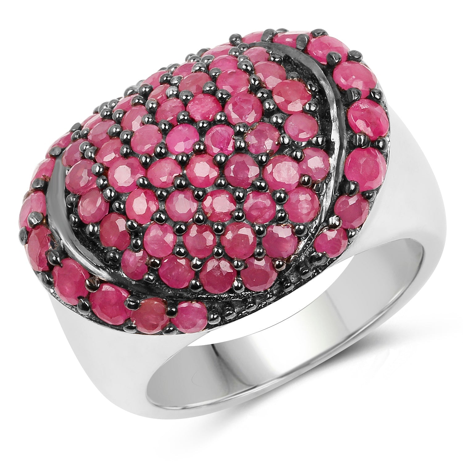 3.35 Carat Genuine Ruby .925 Sterling Silver Ring by Bids.com