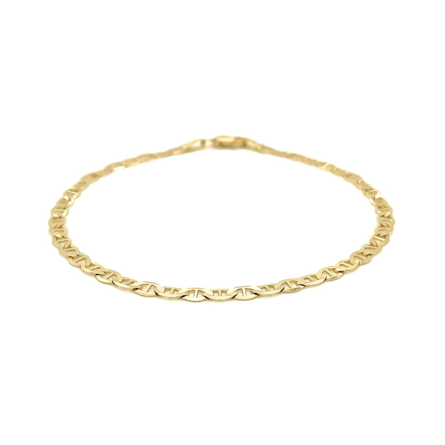 3.2mm 14k Yellow Gold Mariner Link Anklet by Bids.com