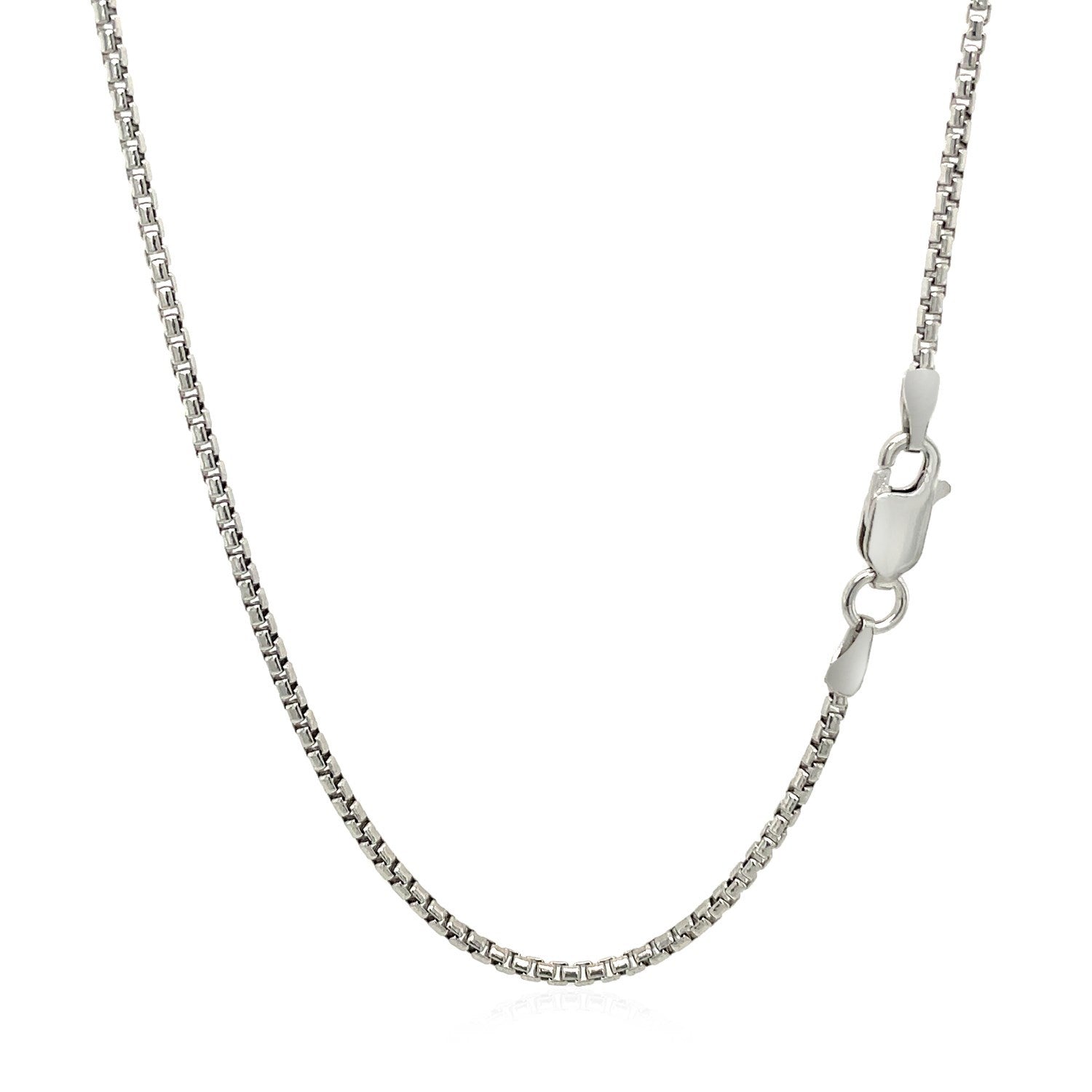 Sterling Silver Rhodium Plated Round Box Chain 1.5mm by Bids.com