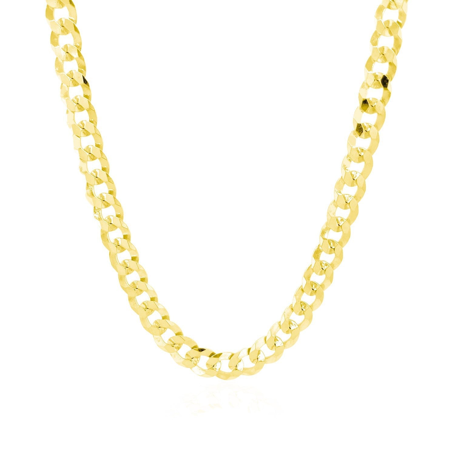 5.7mm 14k Yellow Gold Solid Curb Chain by Bids.com