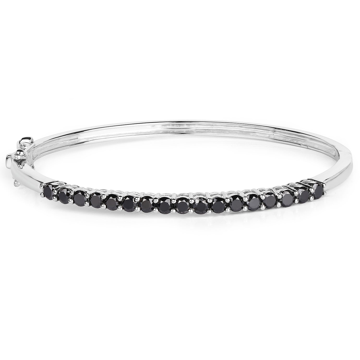 2.50 Carat Genuine Black Diamond .925 Sterling Silver Bangle by Bids.com