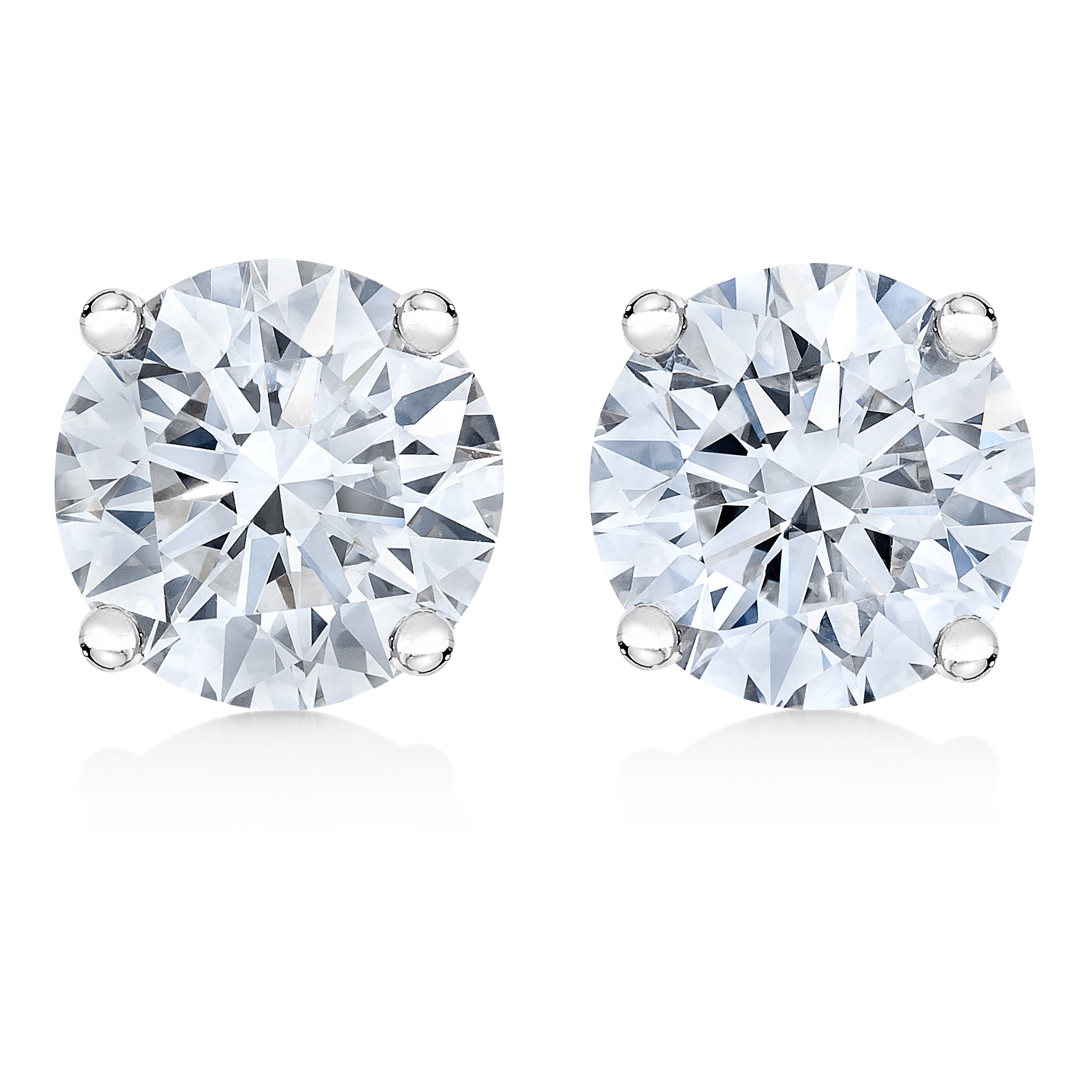 AGS Certified 14K White Gold 1.0 Cttw 4-Prong Set Brilliant Round-Cut Solitaire Diamond Push Back Stud Earrings (H-I Color, SI2-I1 Clarity) by Bids.com