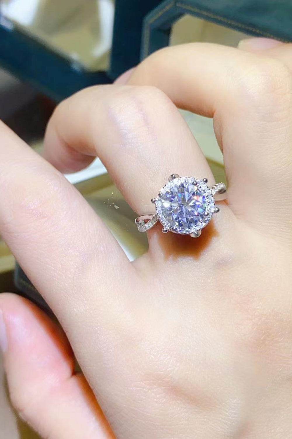 2 Carat Brilliant Round Cut Sparkala™ Platinum Over Pure Sterling Silver Ring by Sparkala