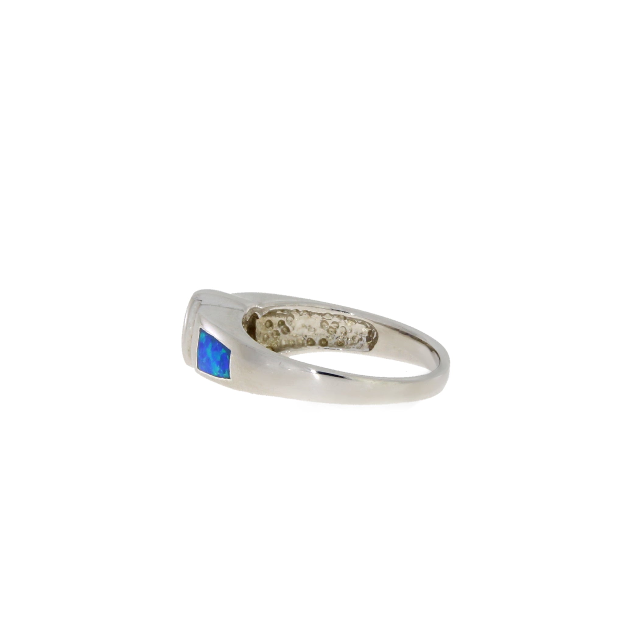 Cubic Zirconia Created Opal Ring Sterling Silver by Bids.com