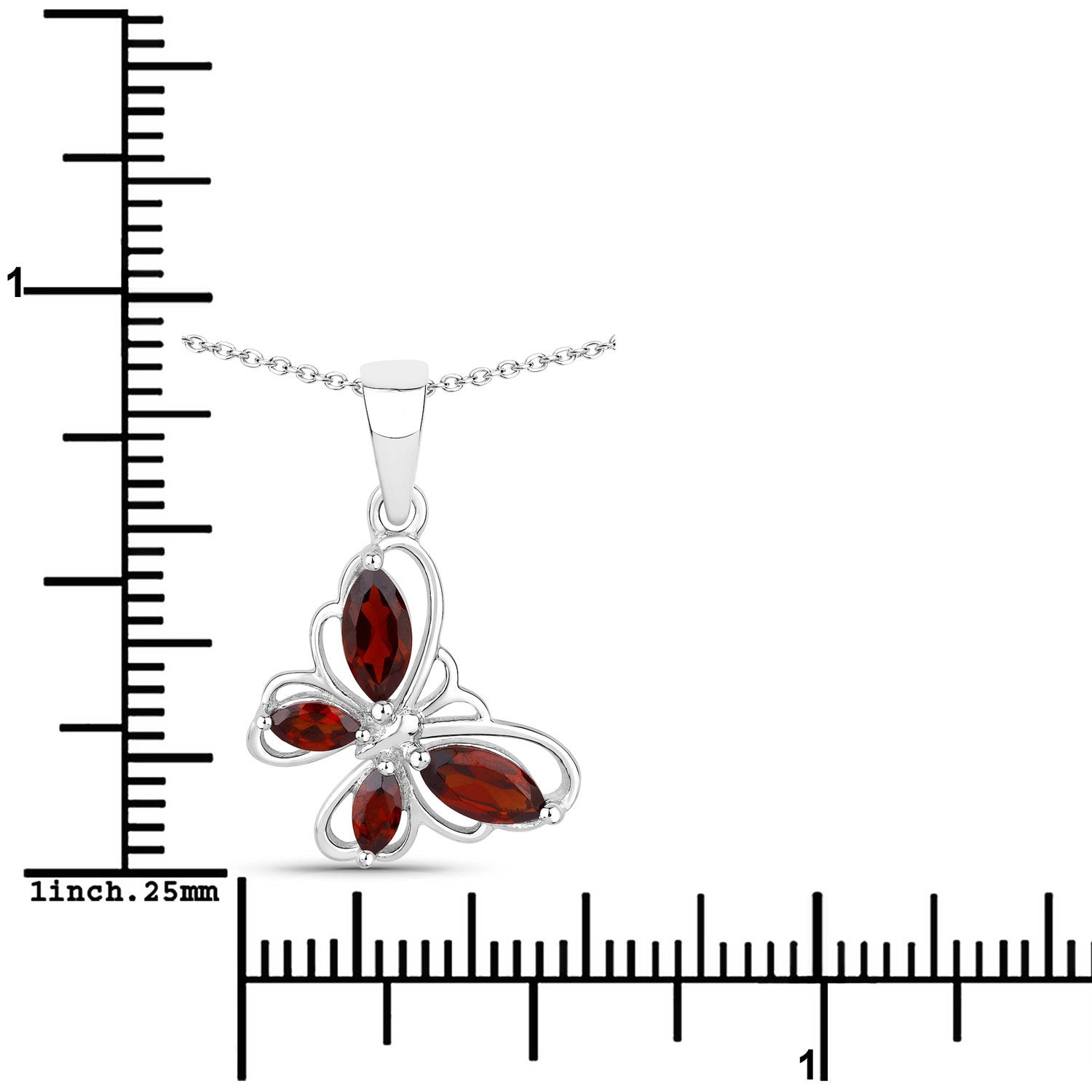 0.80 Carat Genuine Garnet .925 Sterling Silver Pendant by Bids.com