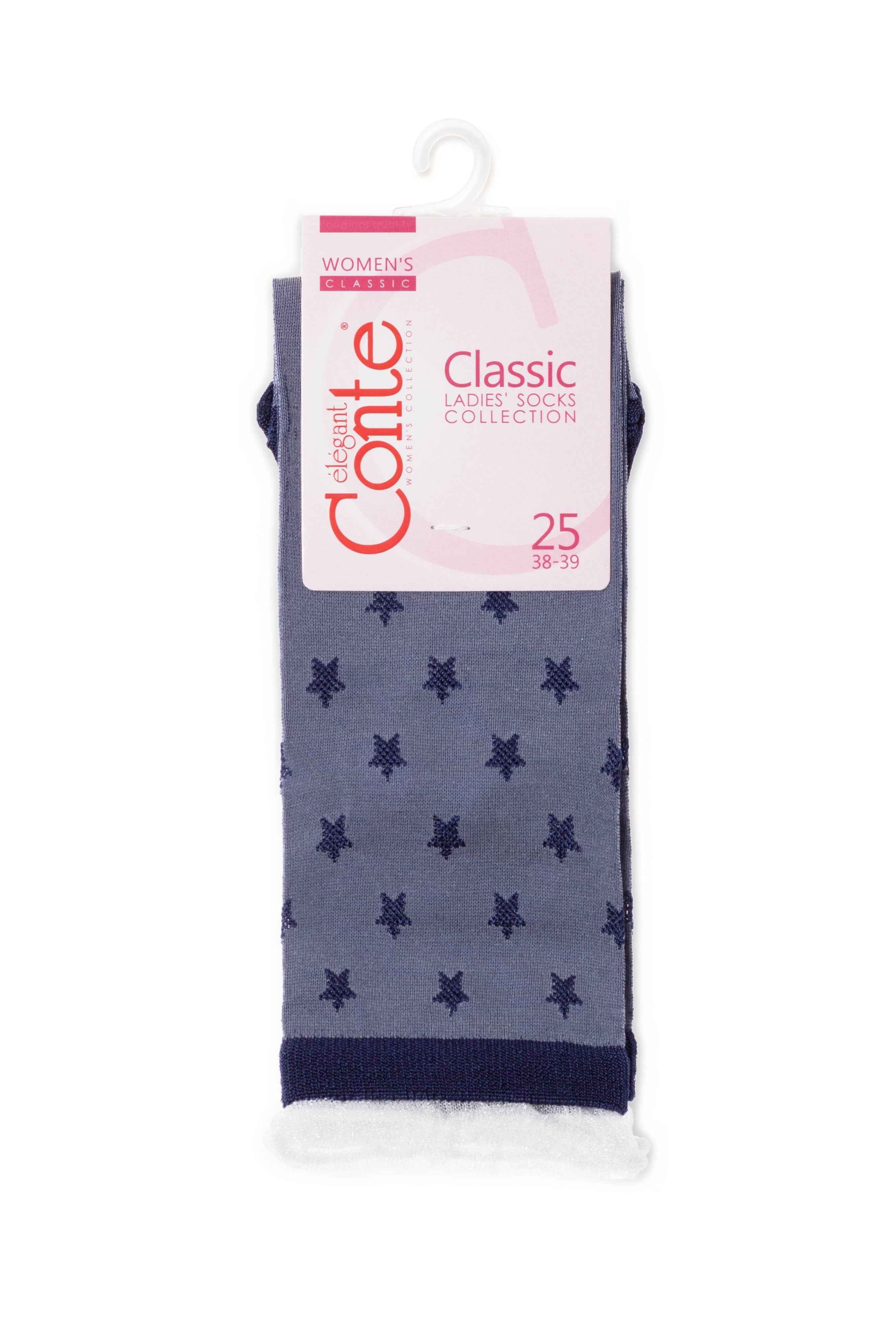 Conte Socks Classic - 491 Glossy Pattern and Decorative Transparent Mesh