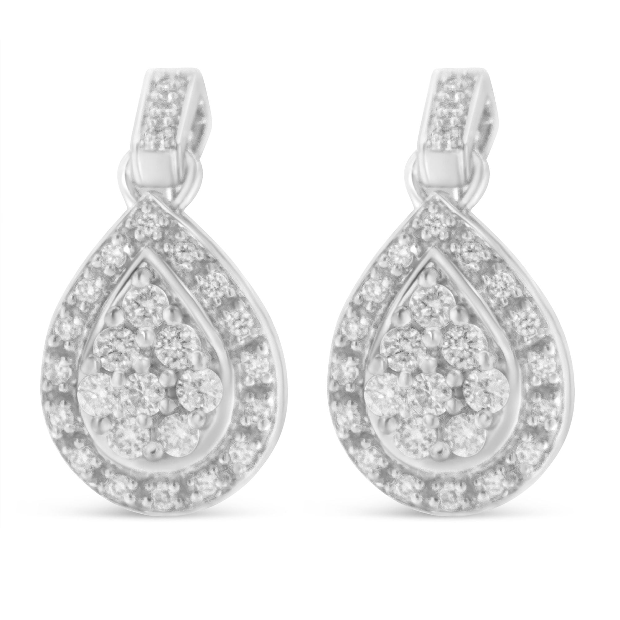 10k White Gold Round Cut Diamond Earrings (0.75 cttw, H-I Color, I1-I2 Clarity) by Bids.com