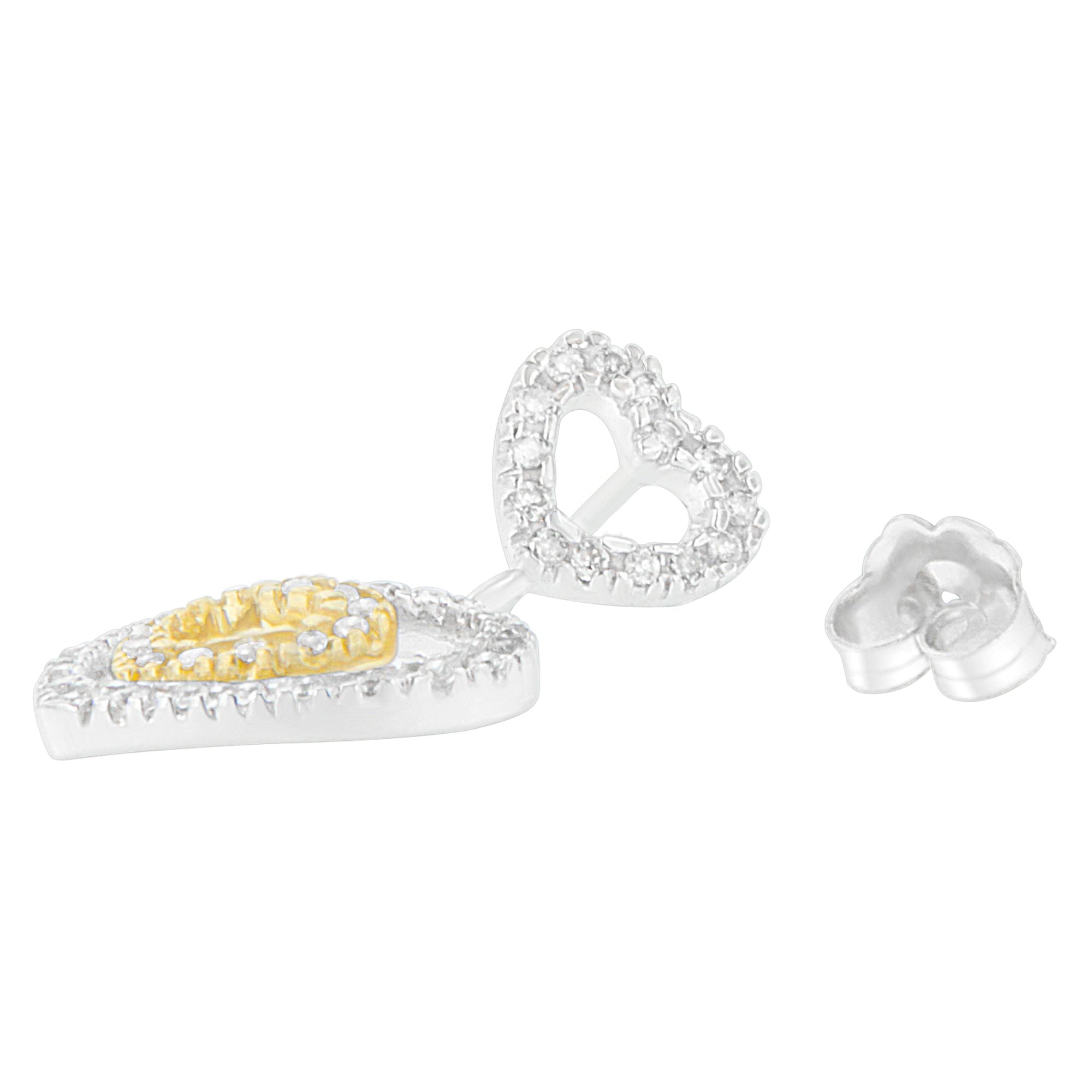 14K Two Toned 1/2 cttw Round Cut Diamond Earrings (H-I, SI1-SI2) by Bids.com