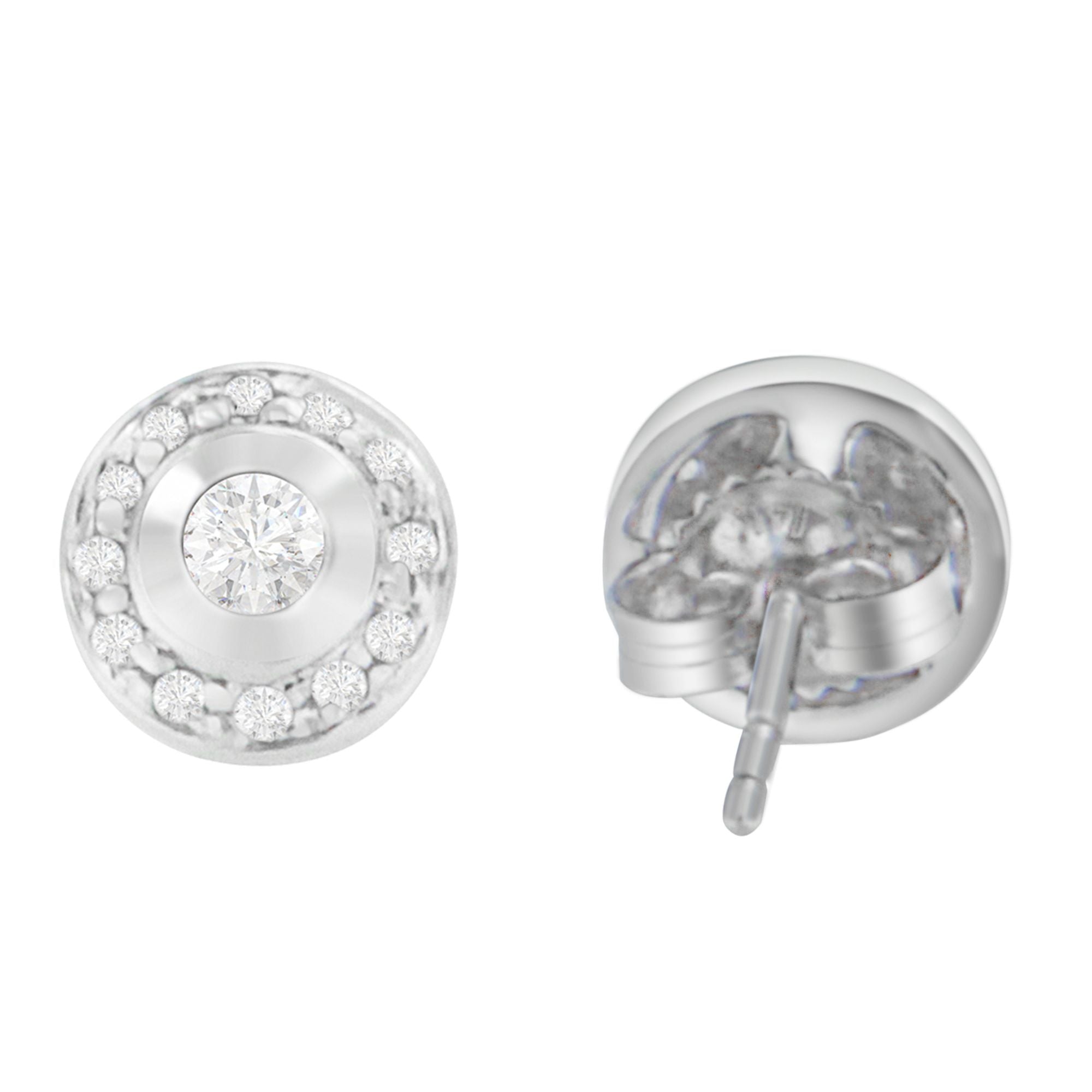 14K White Gold 1/3 cttw Round Cut Diamond Earrings (H-I, SI2-I1) by Bids.com