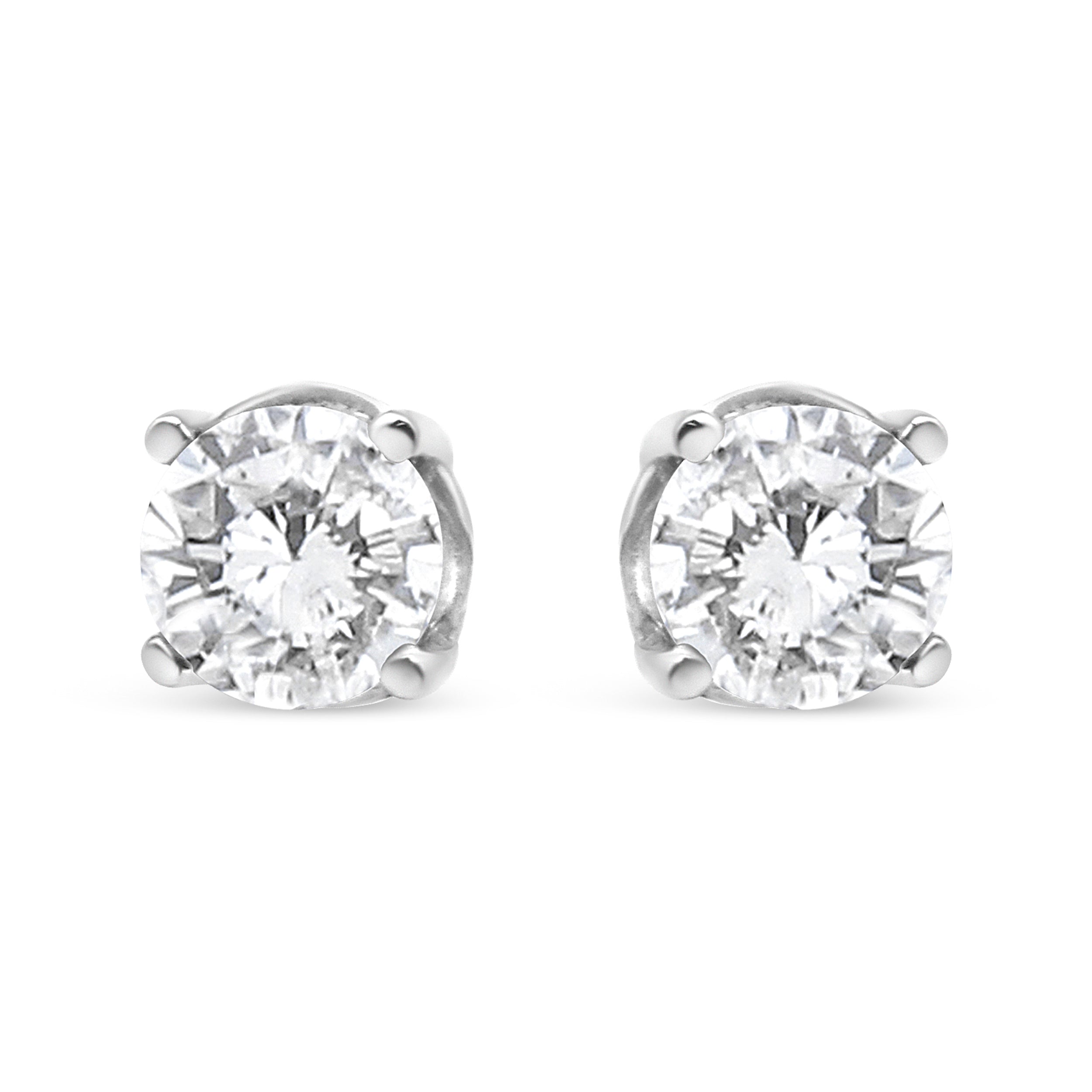 14K White Gold 3/4 Cttw Lab Grown Diamond 4-Prong Classic Stud Earrings (F-G Color, VS2-SI1 Clarity) by Bids.com