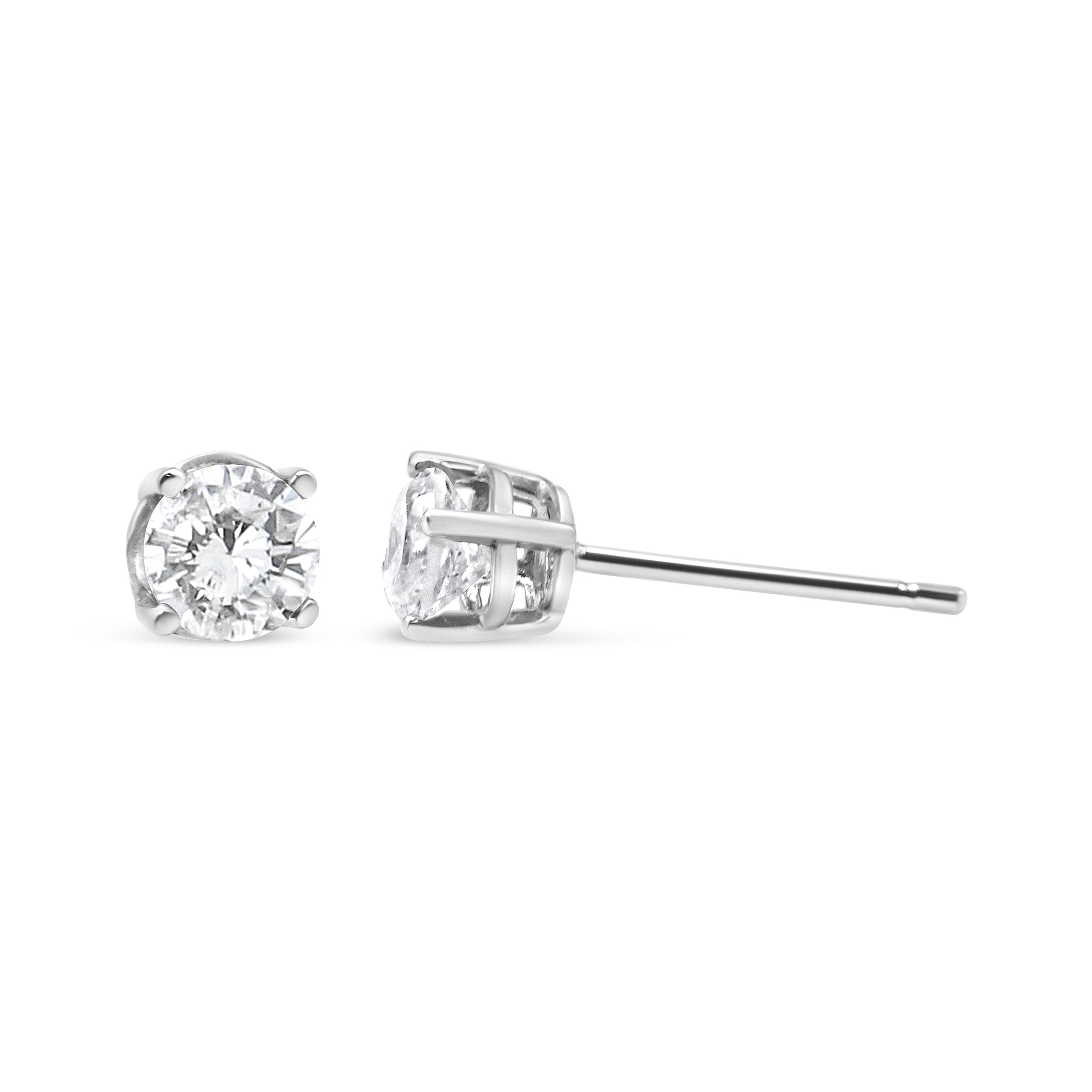 14K White Gold 3/4 Cttw Lab Grown Diamond 4-Prong Classic Stud Earrings (F-G Color, VS2-SI1 Clarity) by Bids.com