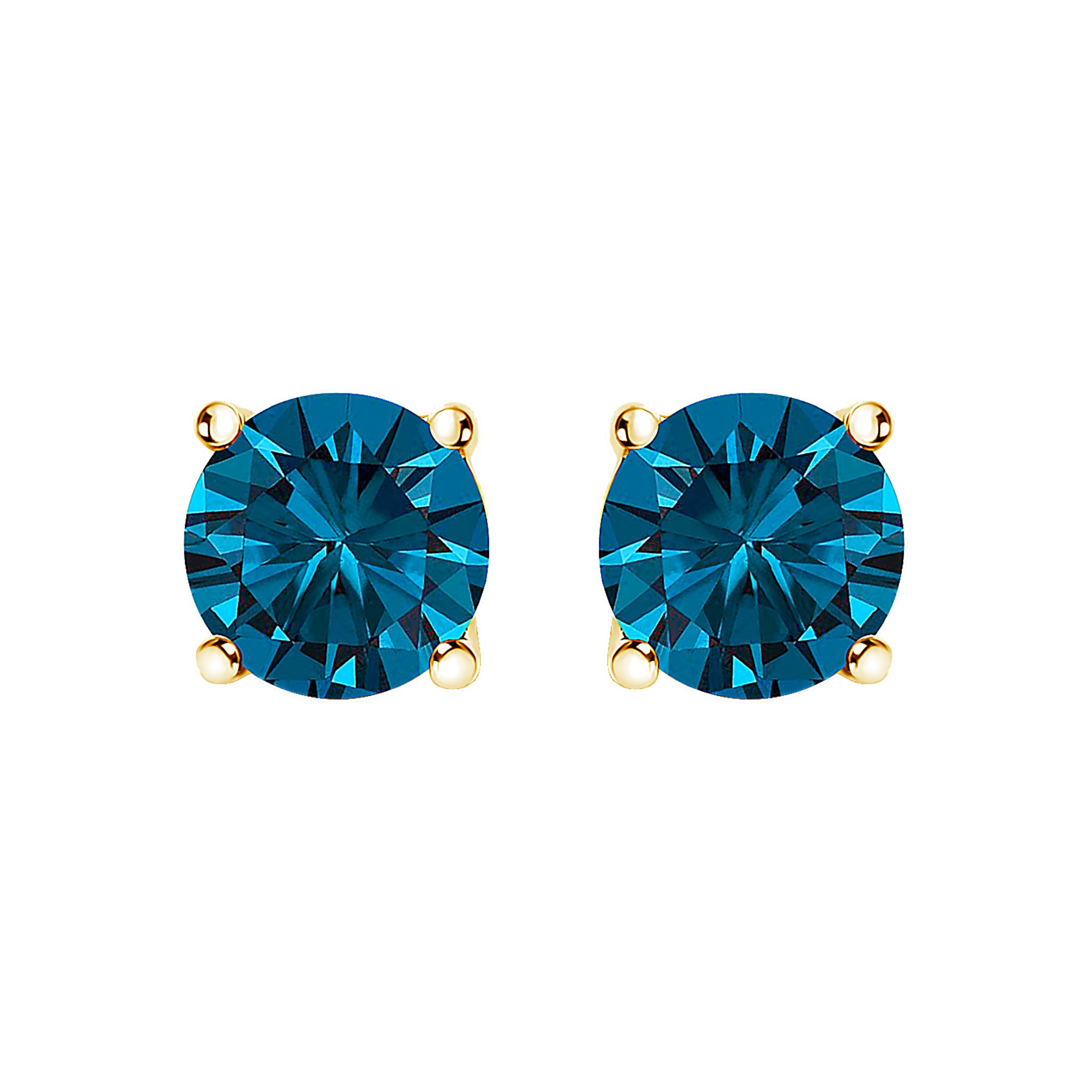 14K White Gold 1.00 Cttw Blue Lab Grown Diamond Stud Earrings with Screw Backs by Bids.com