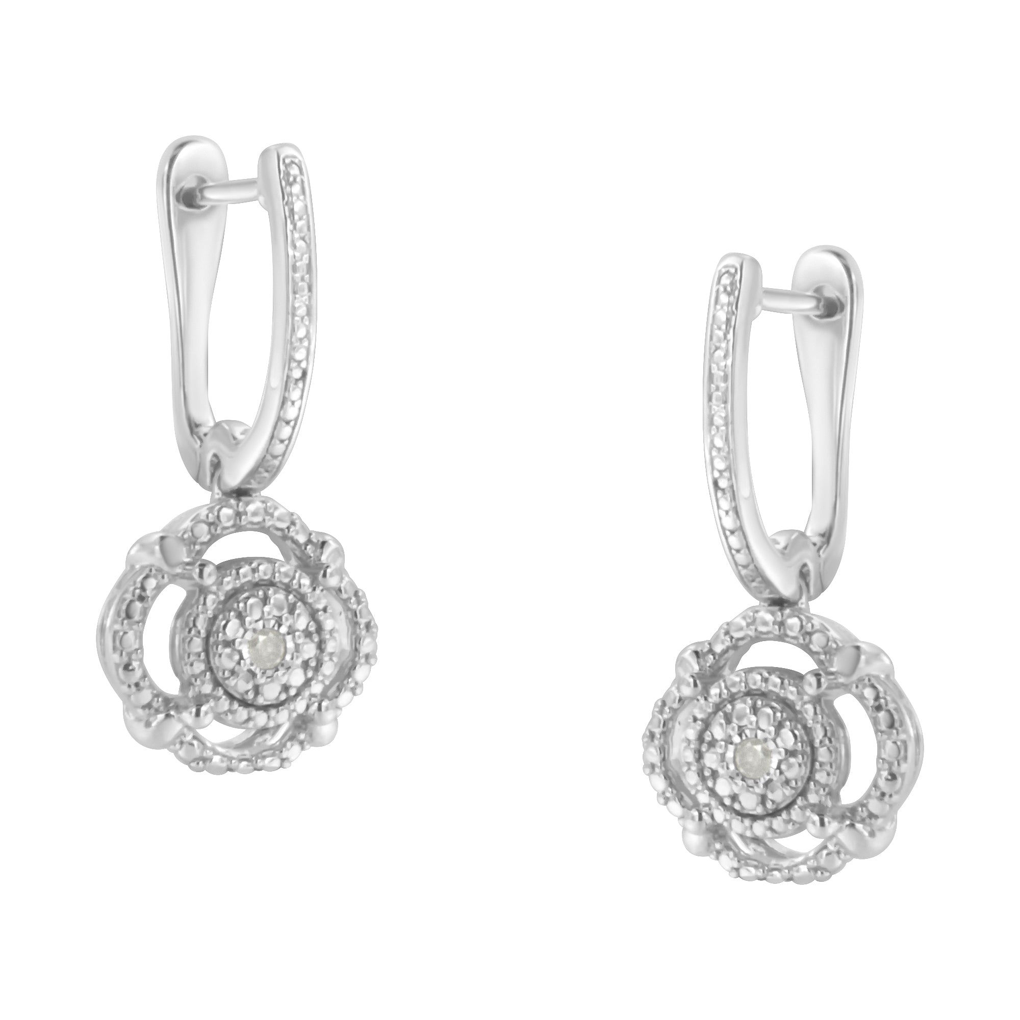 .925 Sterling Silver Miracle-Set Diamond Accent Drop and Dangle Earrings (I-J Color, I3 Clarity) by Bids.com