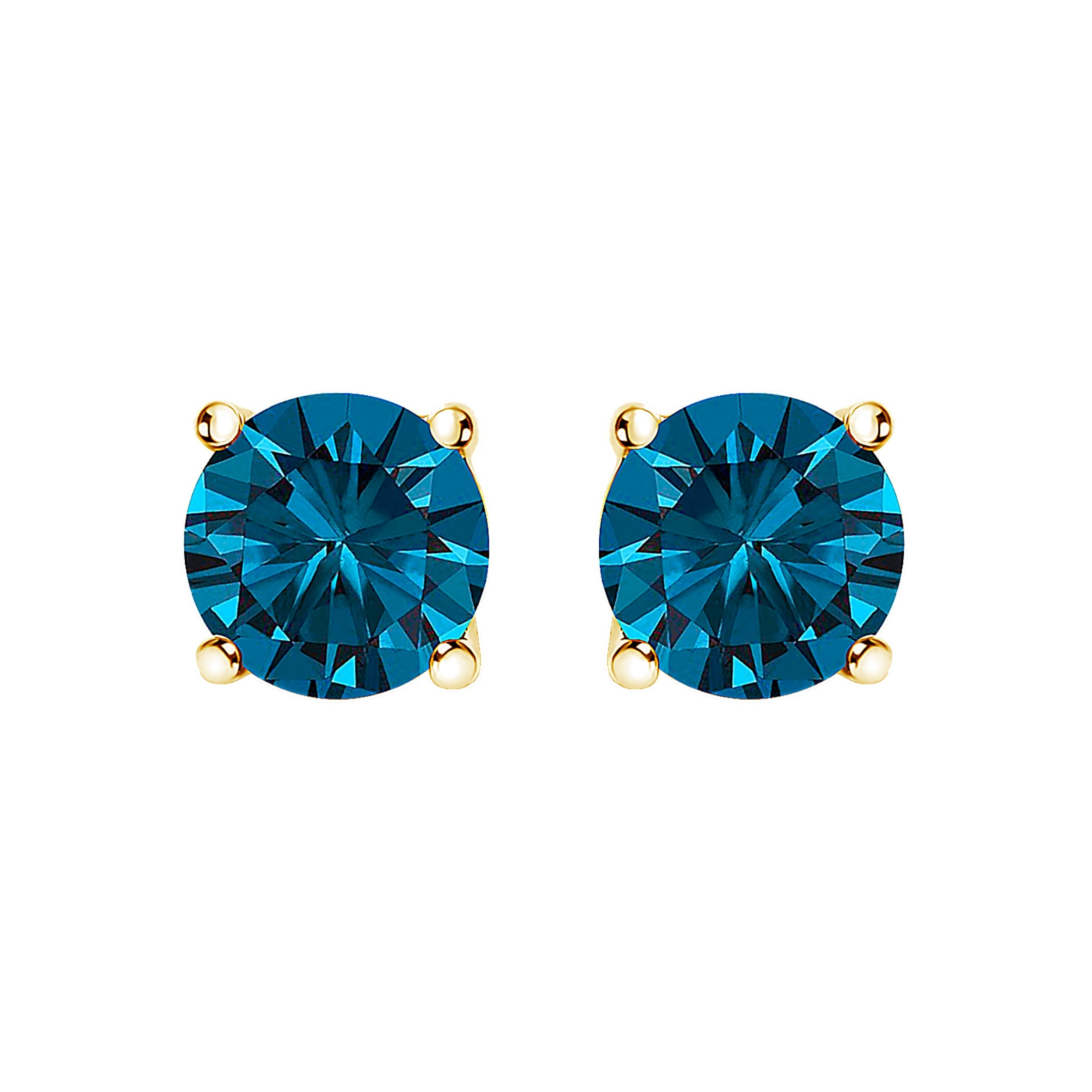 14K White Gold 1.00 Cttw Blue Lab Grown Diamond Stud Earrings with Screw Backs