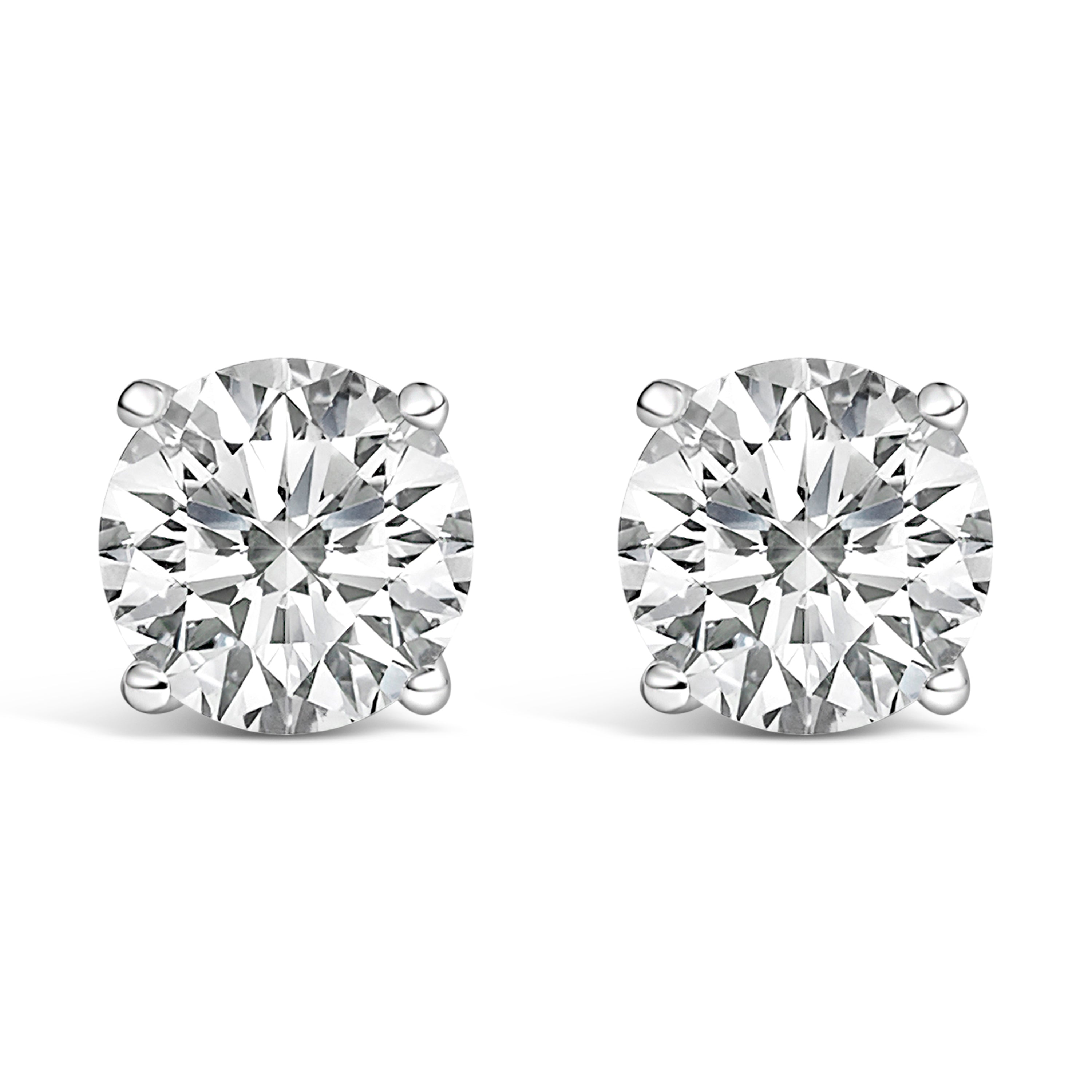 14K White Gold 1.00 Cttw Lab Grown Diamond Solitaire Stud Earrings DestGlow