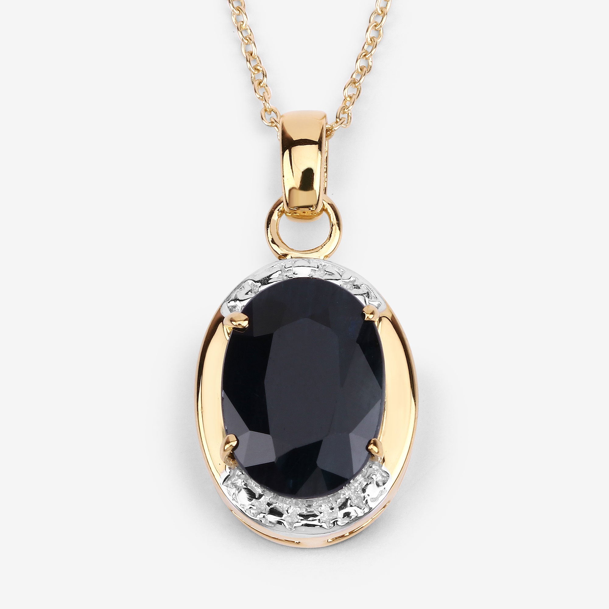 7.50 Carat Genuine Black Sapphire .925 Sterling Silver Pendant by Bids.com