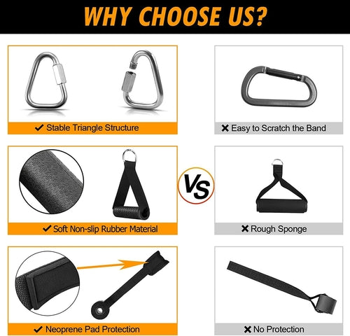 Resistance Band Bar Set - 500LBS Portable Full Body Workout Kit with Adjustable Bar & 4 Bands