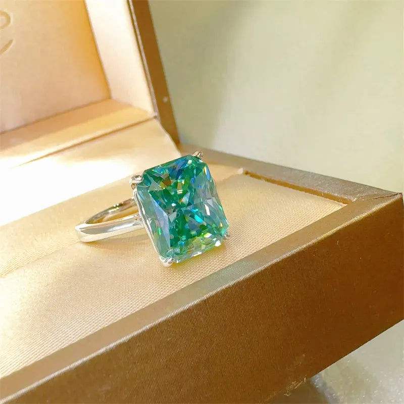 2 Carat 925 Sterling Silver Sparkala™ Rectangle Shape Ring by Sparkala