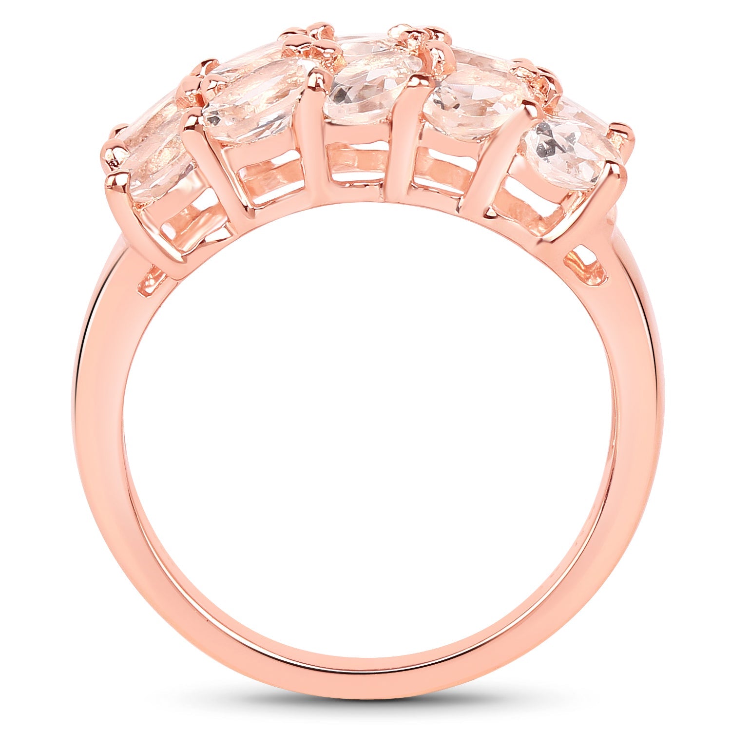 14K Rose Gold Plated 3.30 Carat Genuine Morganite .925 Sterling Silver Ring by Bids.com