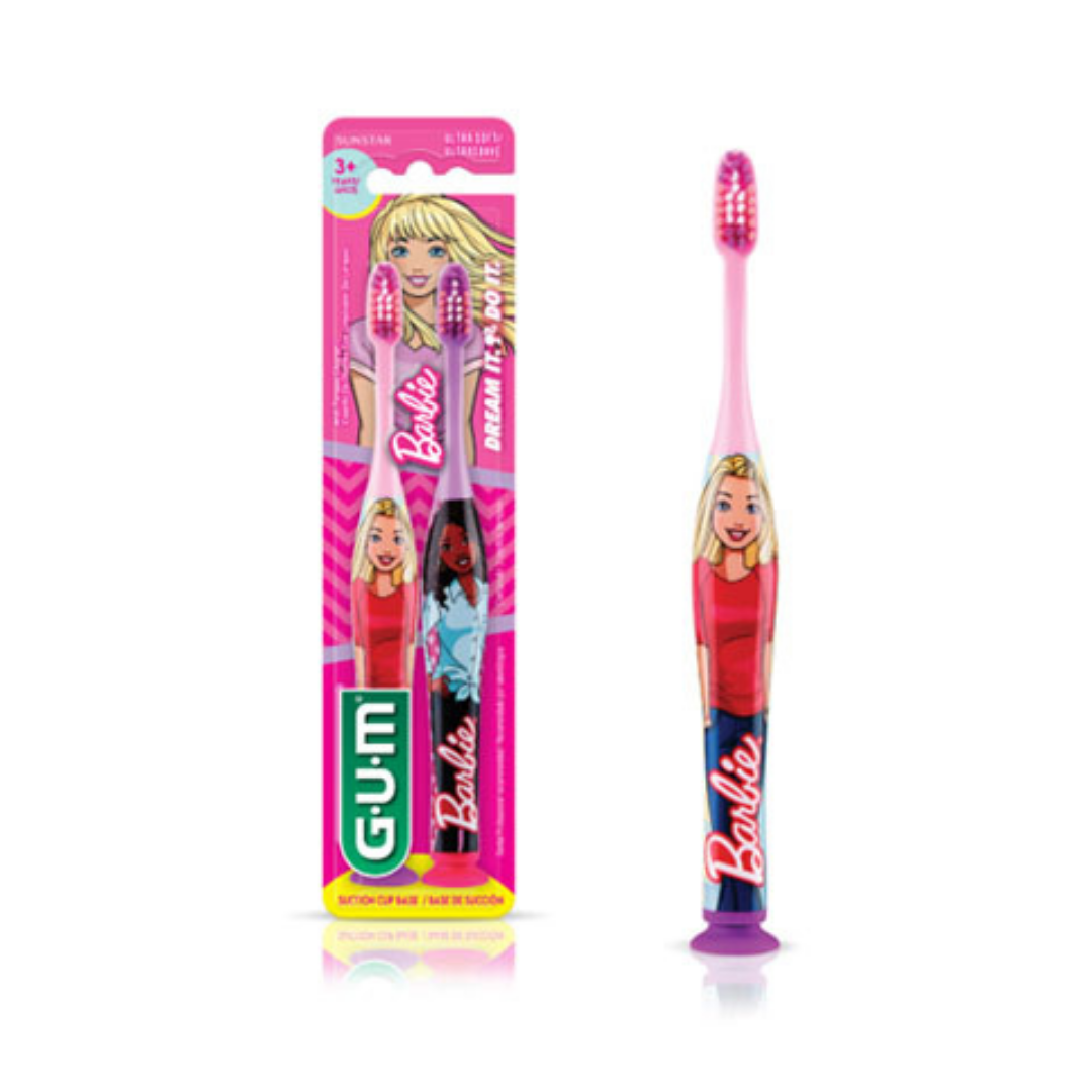 GUM Ultra Soft Toothbrush Barbie Twin Pack DestGlow