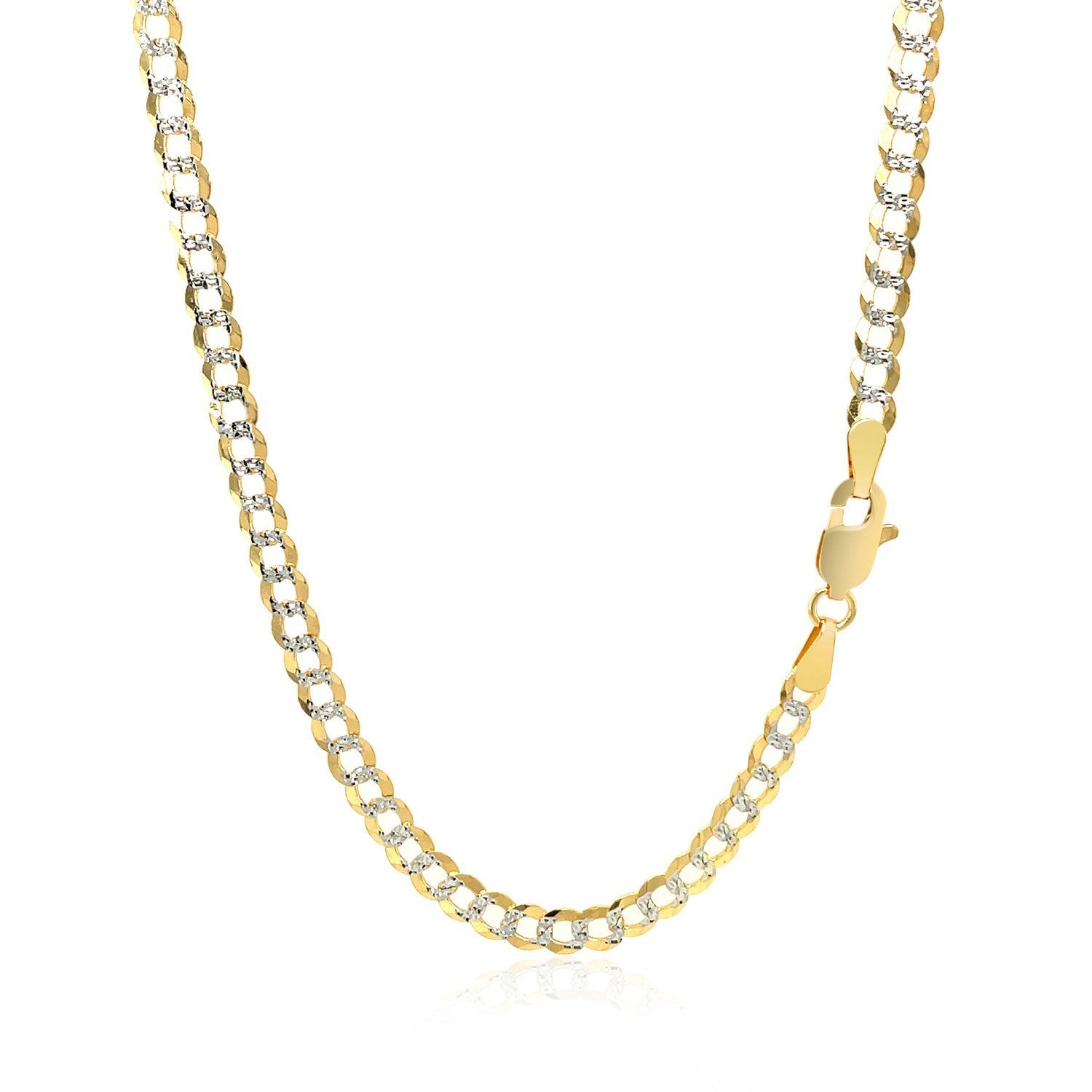 3.6 mm 14k Two Tone Gold Pave Curb Chain by Bids.com