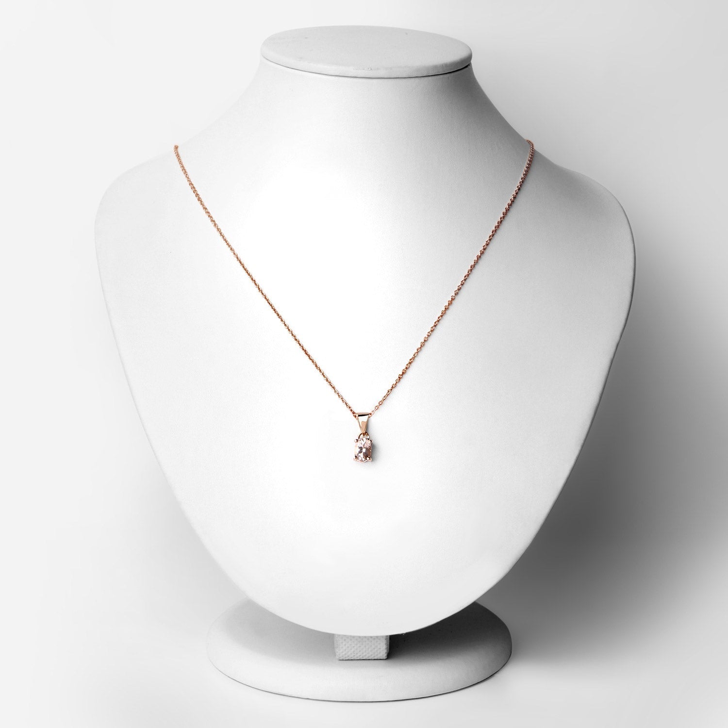 18K Rose Gold Plated 0.70 Carat Genuine Morganite .925 Sterling Silver Pendant DestGlow