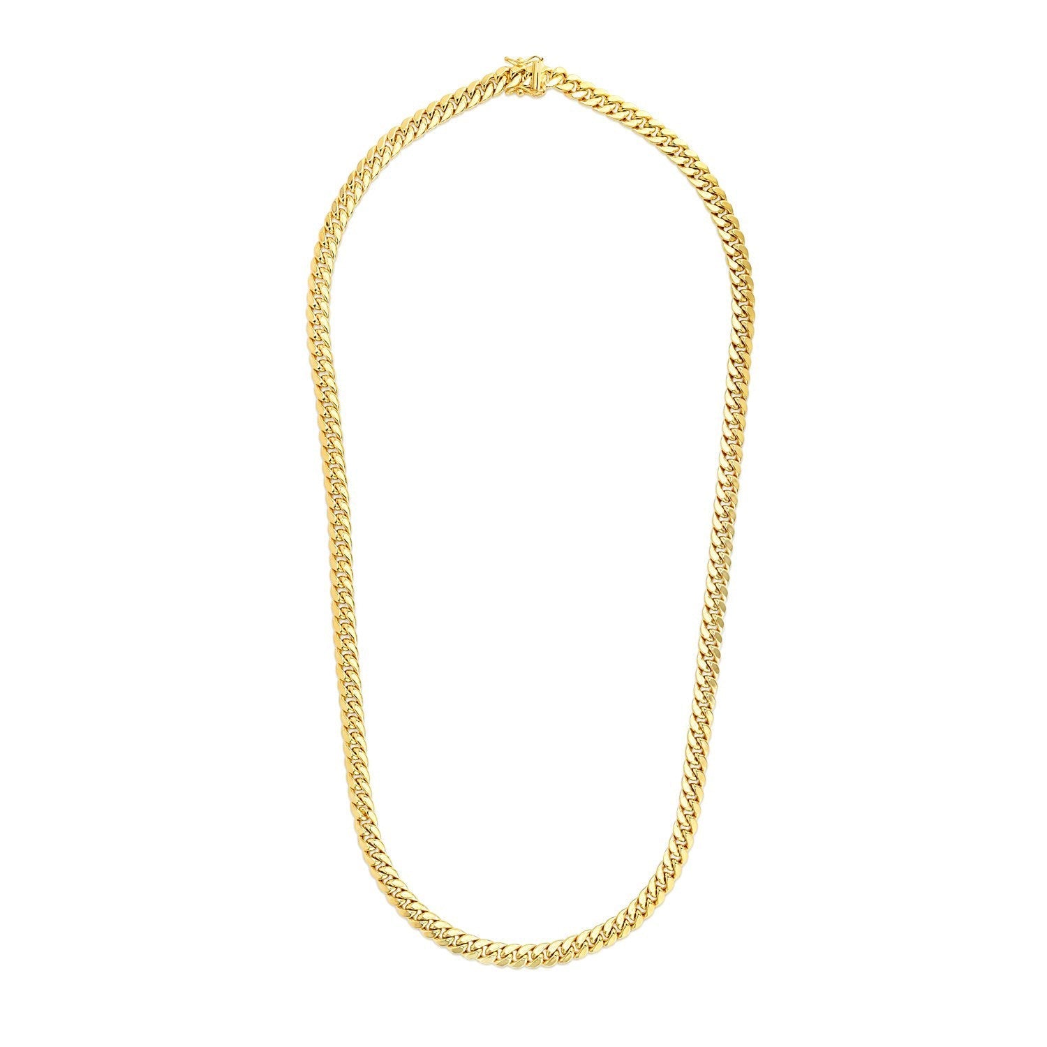 6.9mm 14k Yellow Gold Semi Solid Miami Cuban Chain by Bids.com