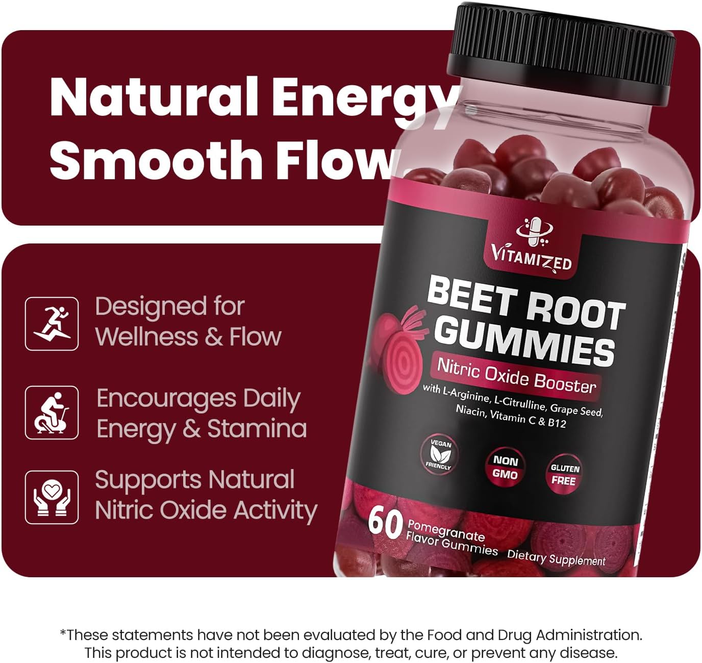 VITAMIZED Beetroot Gummies - Nitric Oxide Supplement by The VITAMIZED Shop