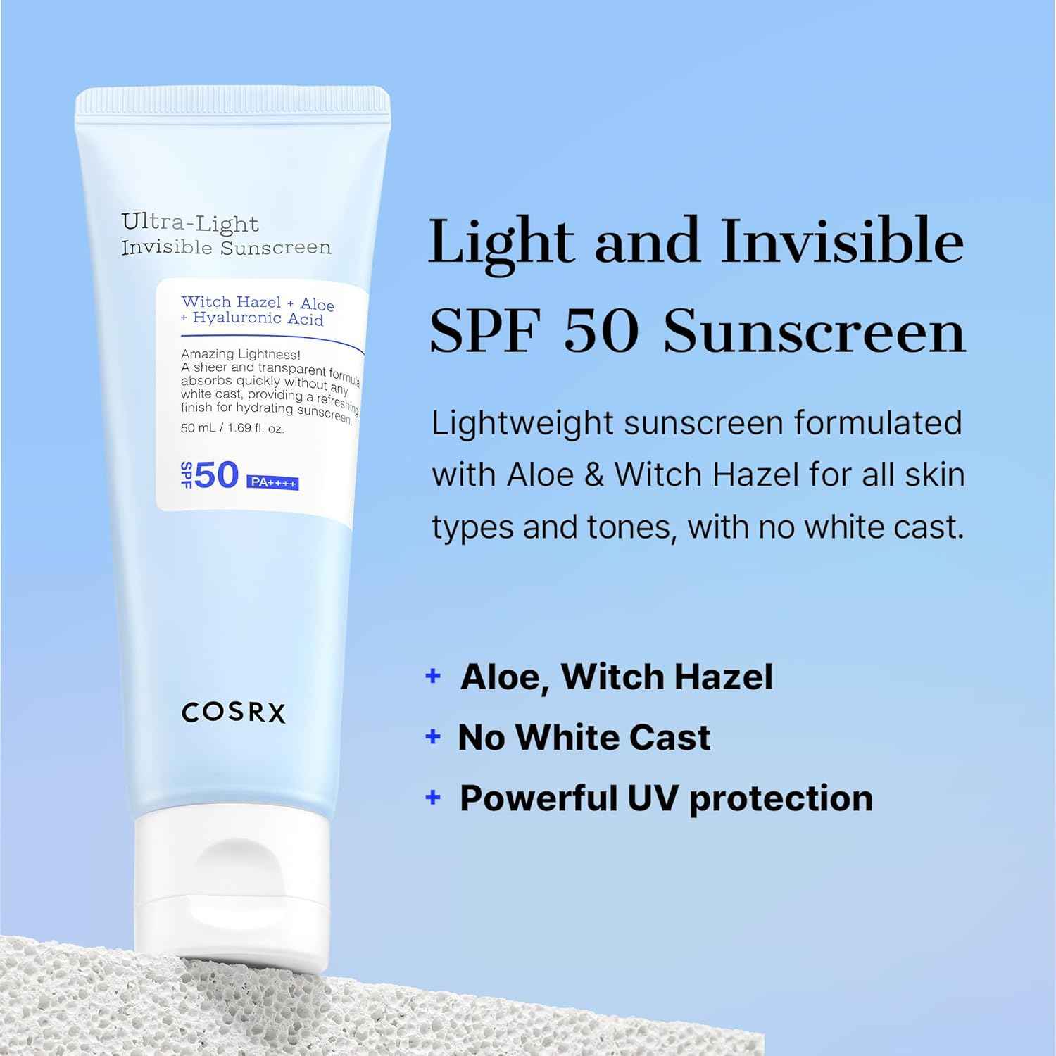 Cosrx Ultra-Light Invisible Sunscreen SPF50 PA++++ DestGlow