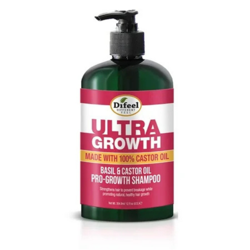 Difeel Ultra Growth Basic & Castor Oil Pro Growth Shampoo (12 oz) DestGlow