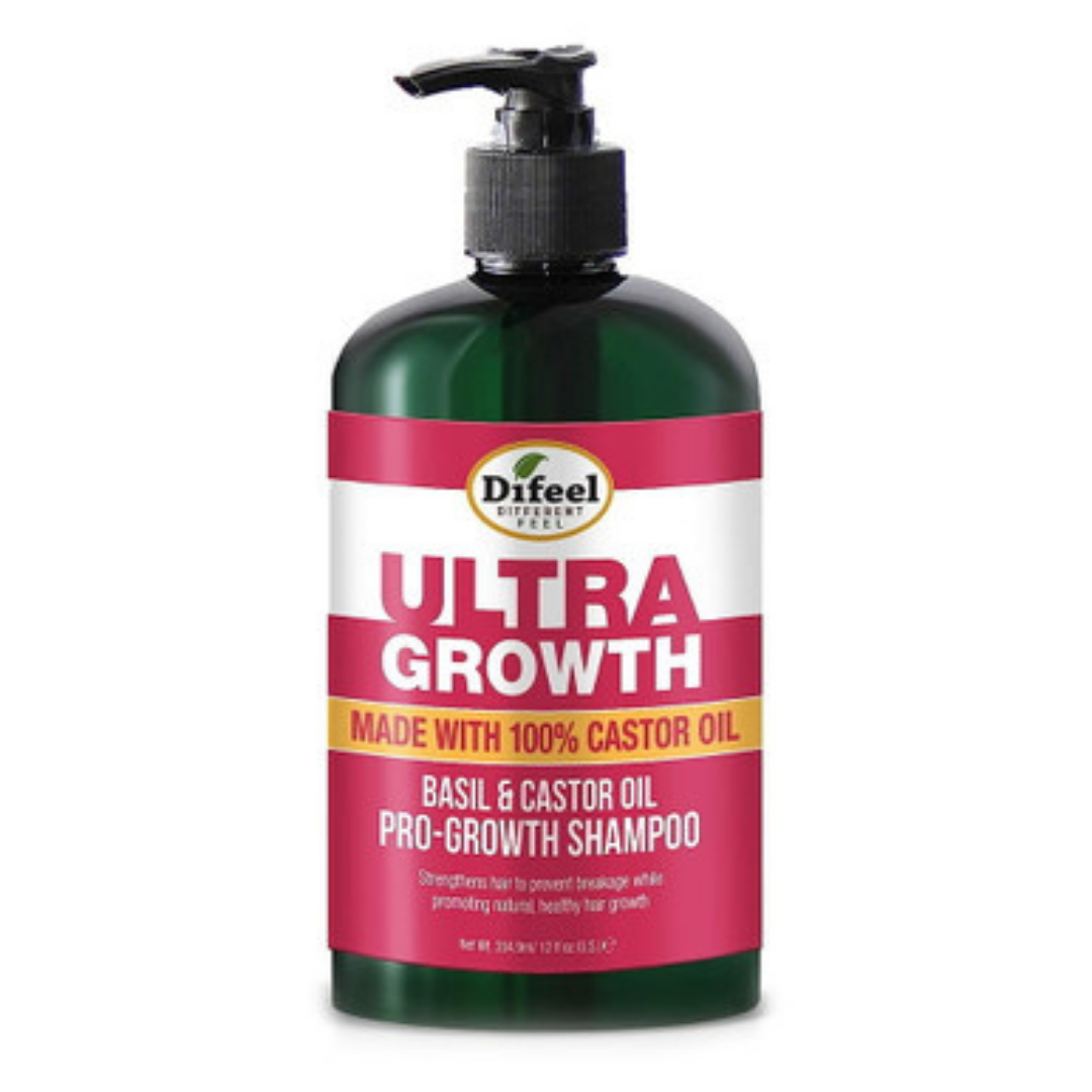 Difeel Ultra Growth Basil & Castor Oil Pro-Growth Shampoo (12oz) by Farmacias Savia