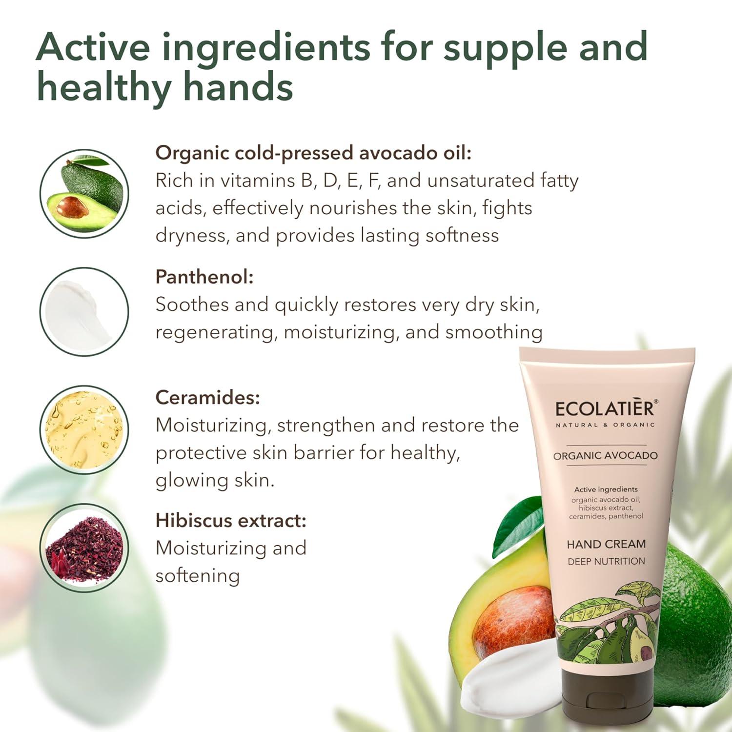 Hand Cream Deep Nutrition Organic Avocado by Damask Rose